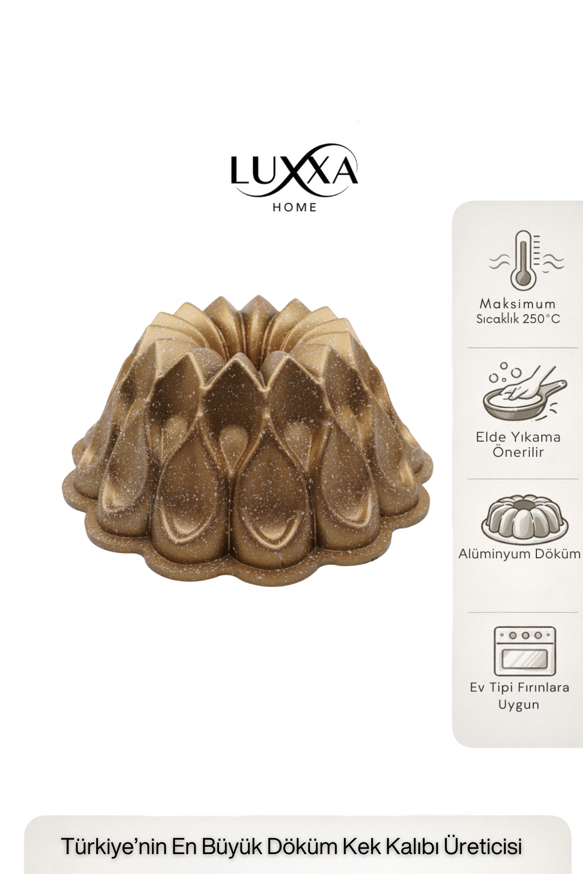 Stilla Döküm Kek Kalıbı 26cm Gold