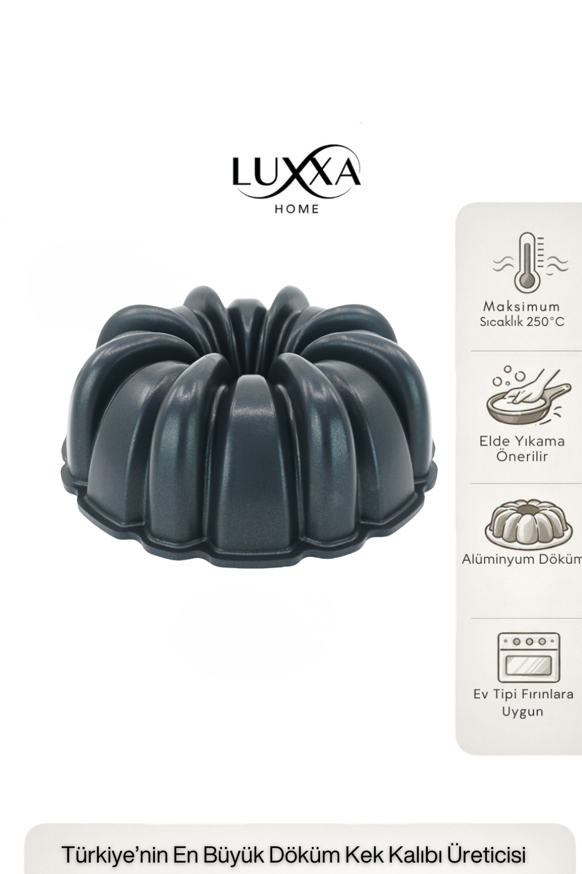 Rona Döküm Kek Kalıbı 25cm Siyah