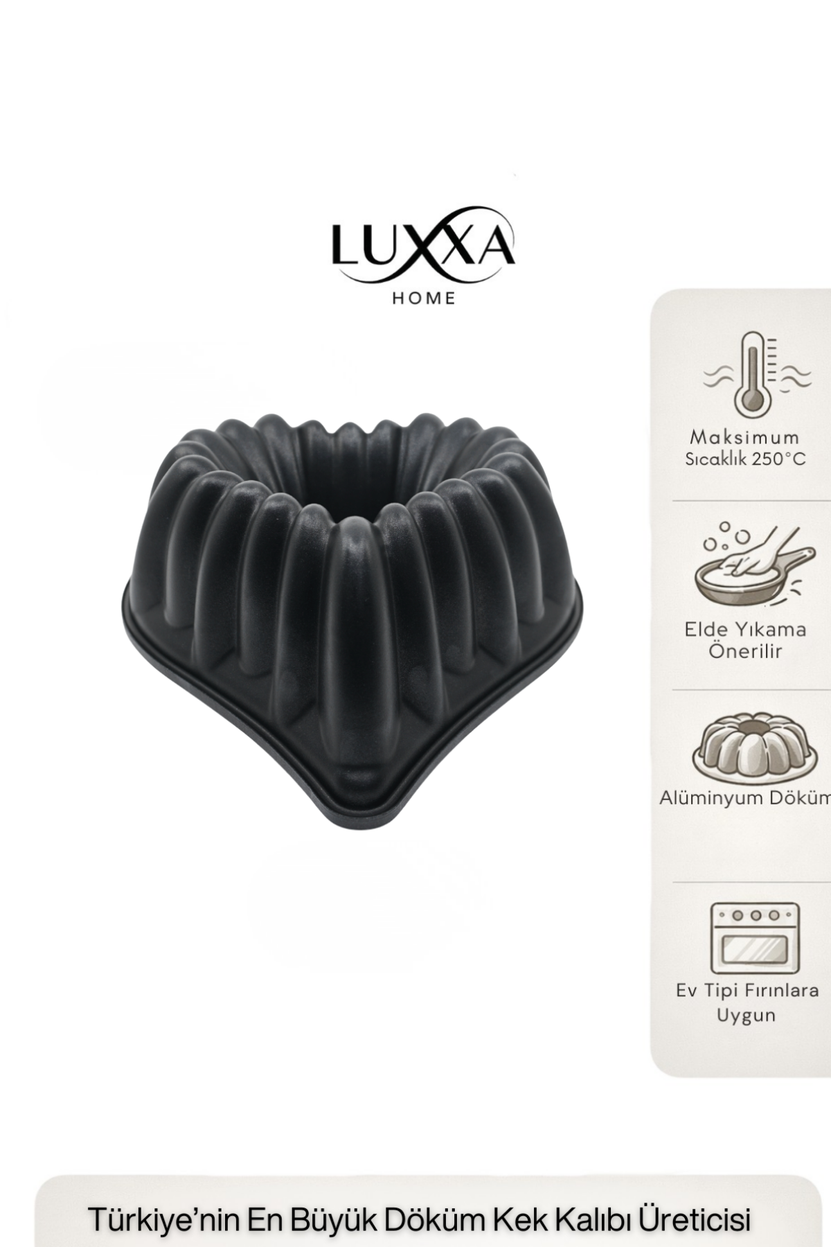 Eros Döküm Kek Kalıbı Siyah