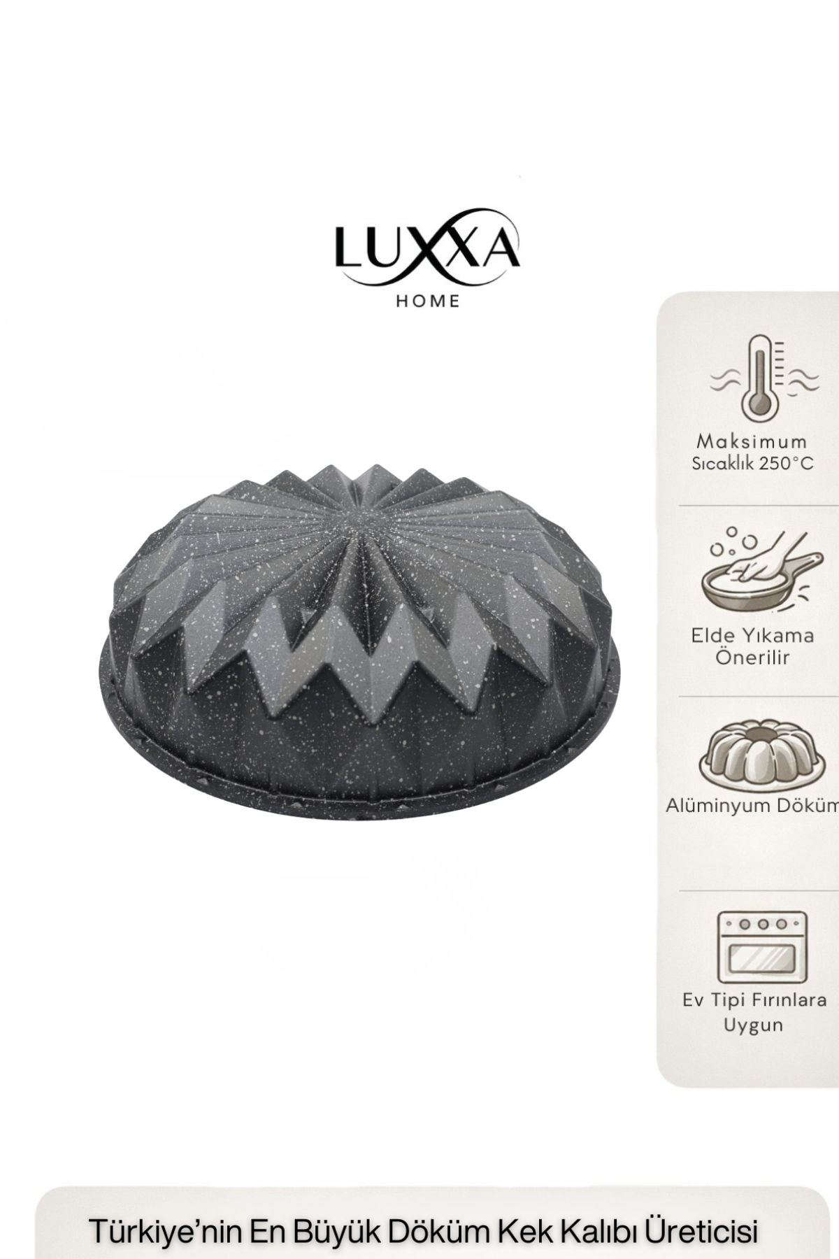 Firuze Döküm Kek Kalıbı 26cm Antrasit