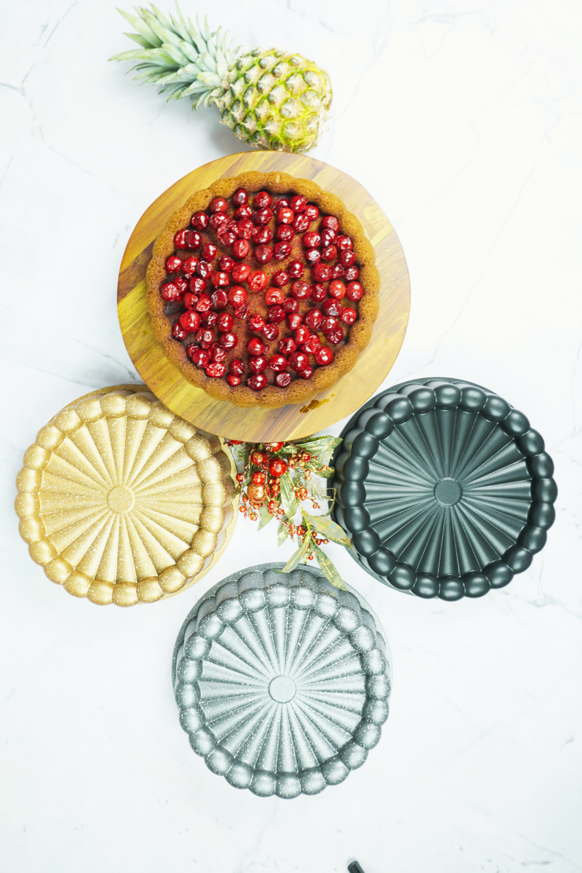 Papatya Döküm Kek Kalıbı 27cm Siyah