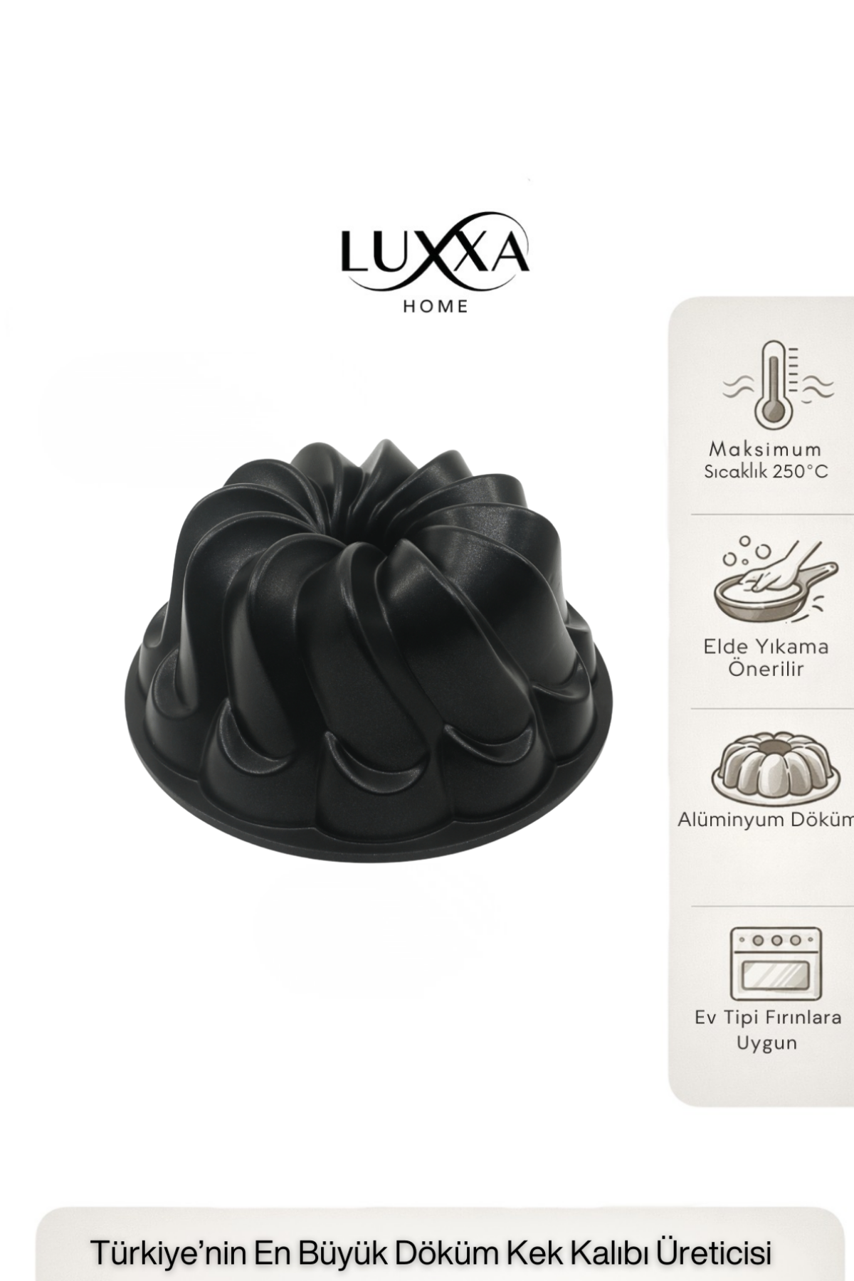 Class Döküm Kek Kalıbı 25cm Siyah