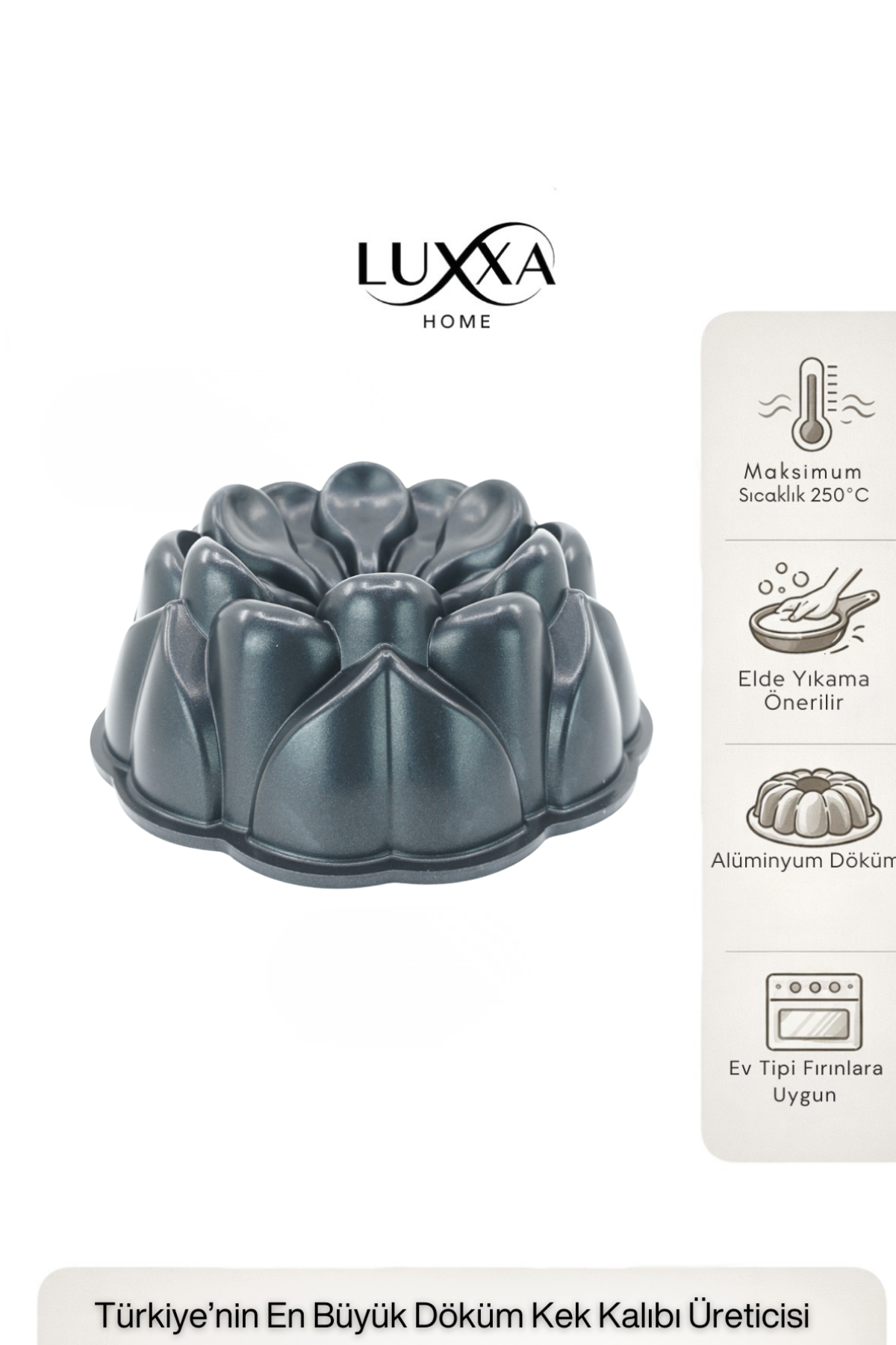 Hira Döküm Kek Kalıbı 26cm Siyah