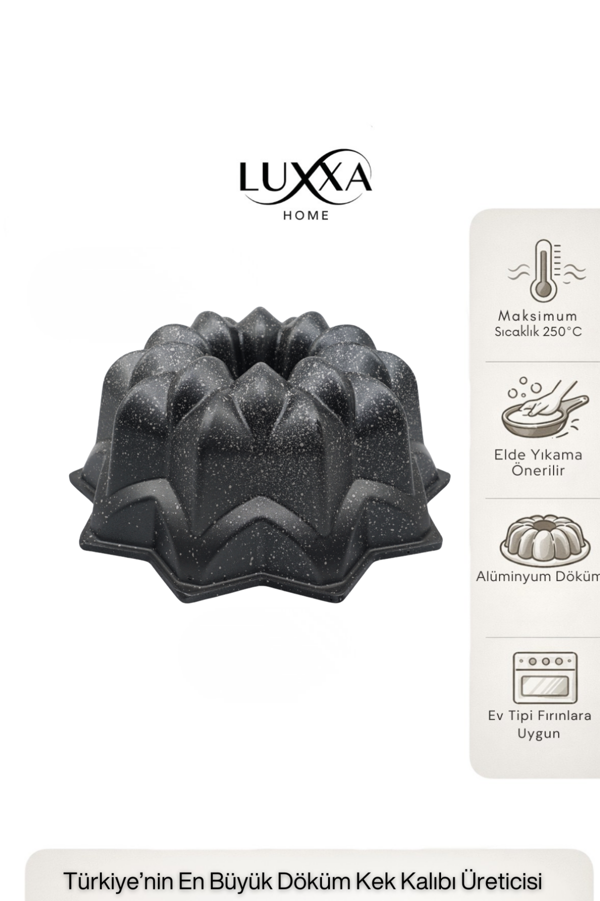 Solaris Döküm Kek Kalıbı 25cm Antrasit
