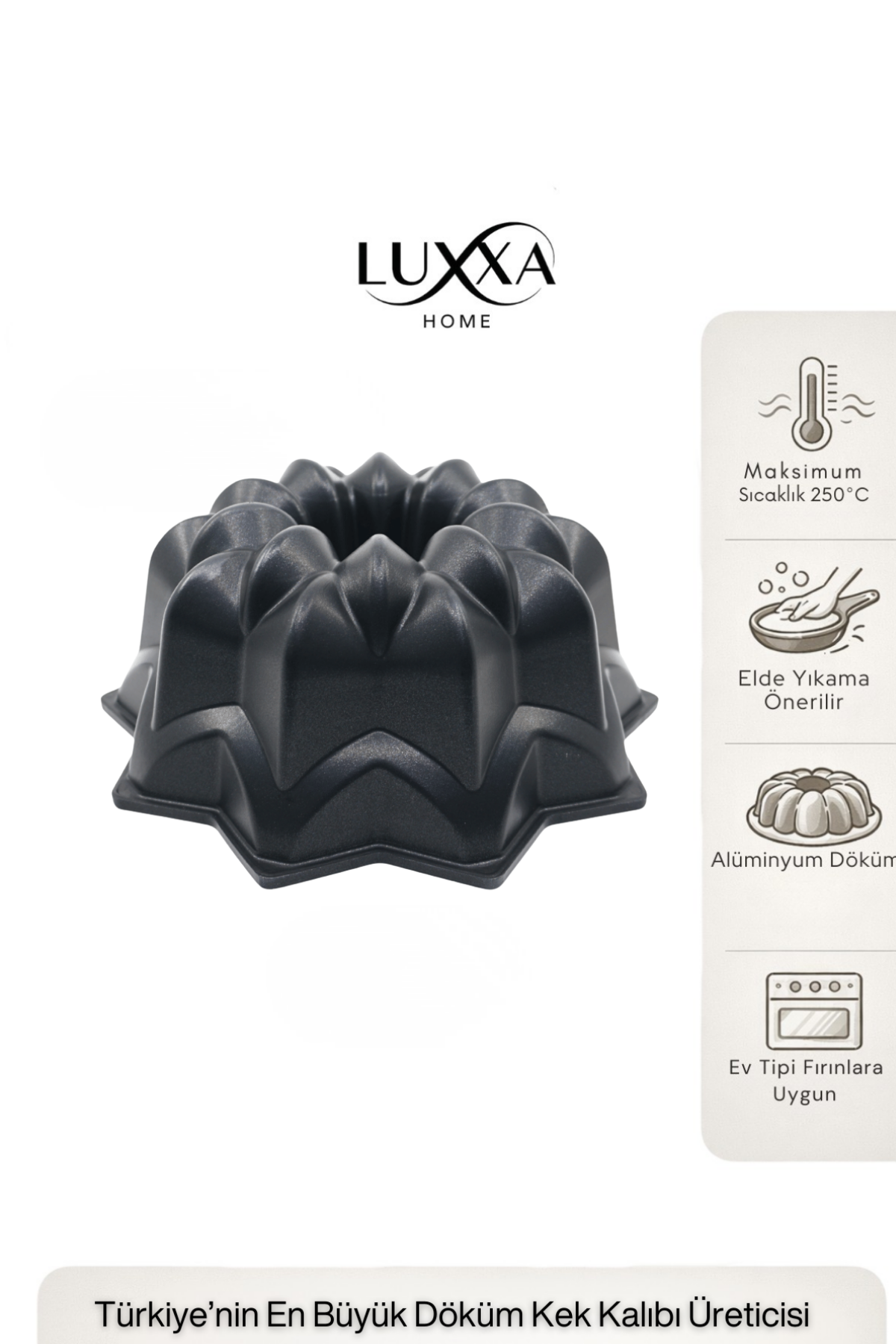 Solaris Döküm Kek Kalıbı 25cm Siyah