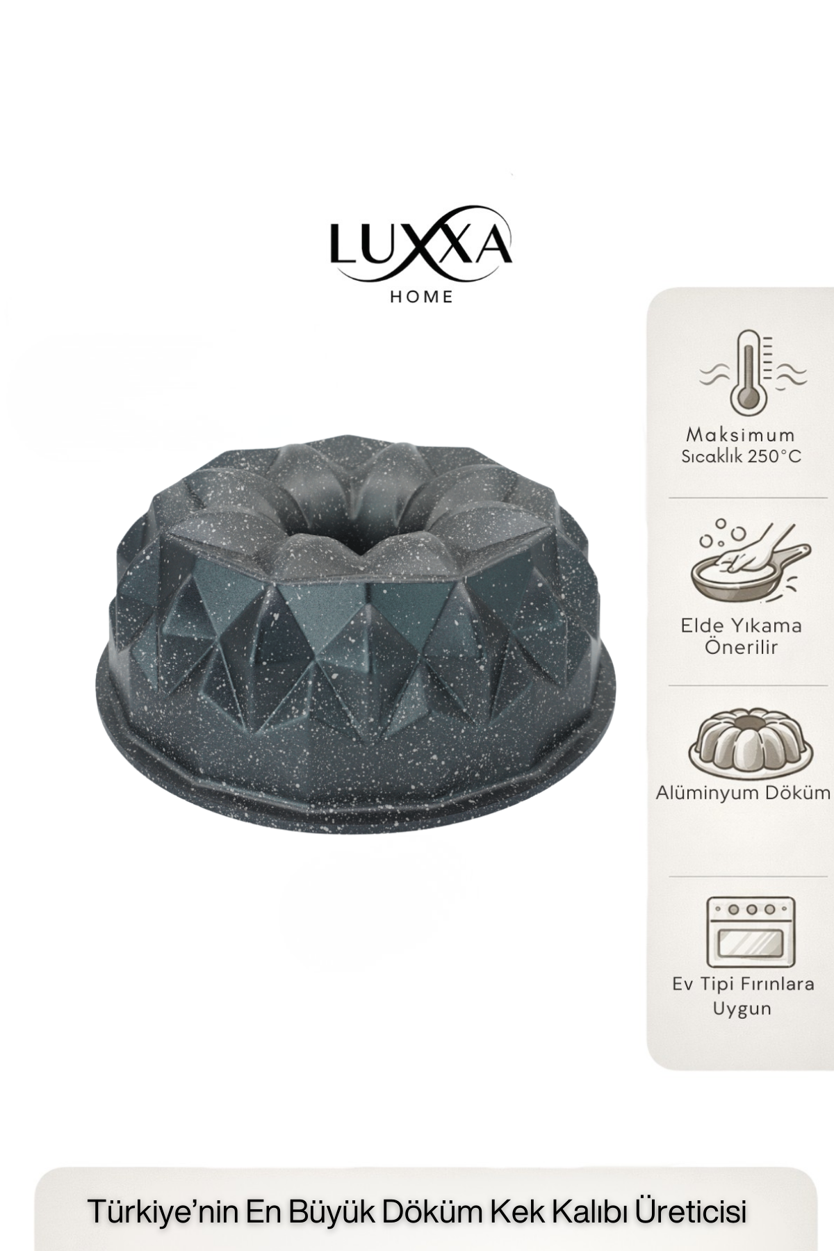 Helios Döküm Kek Kalıbı 25cm Antrasit