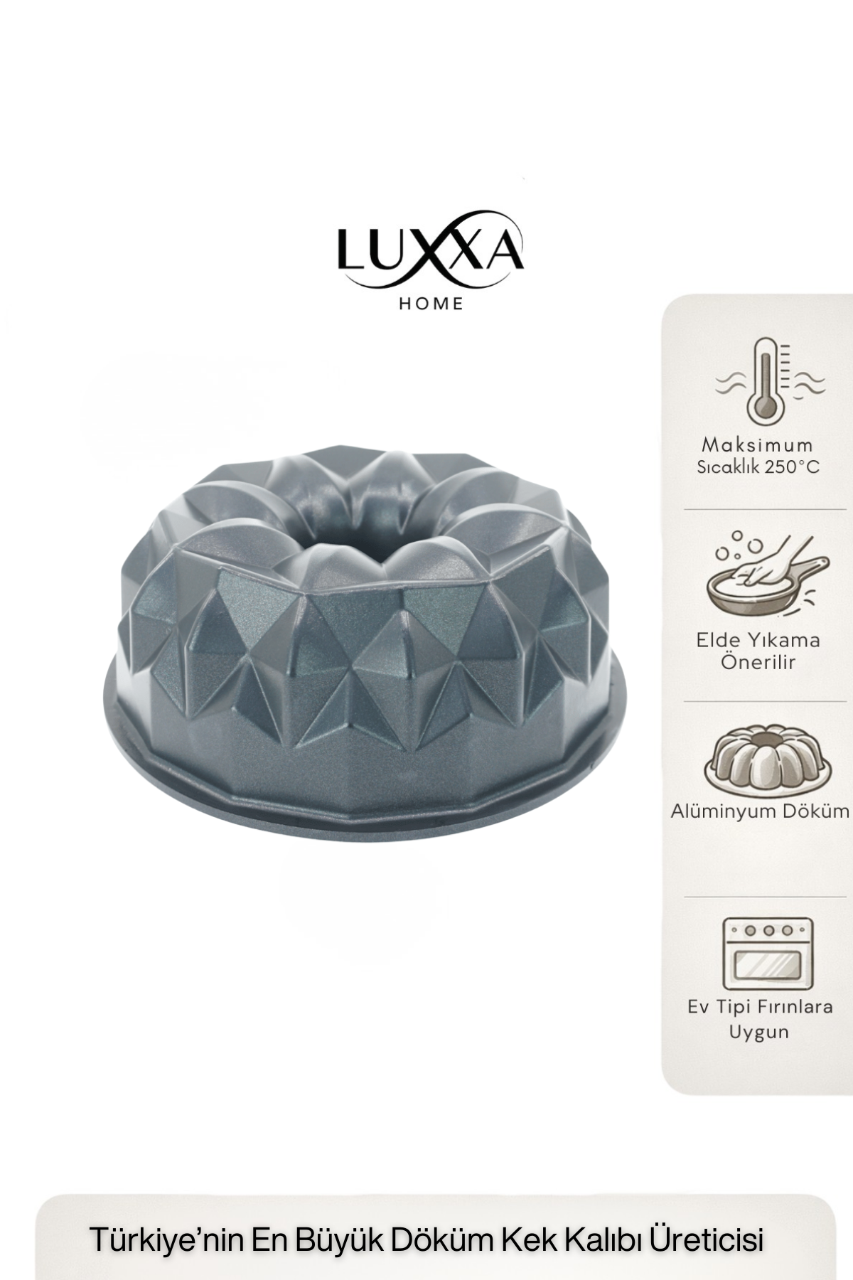 Helios Döküm Kek Kalıbı 25cm Siyah