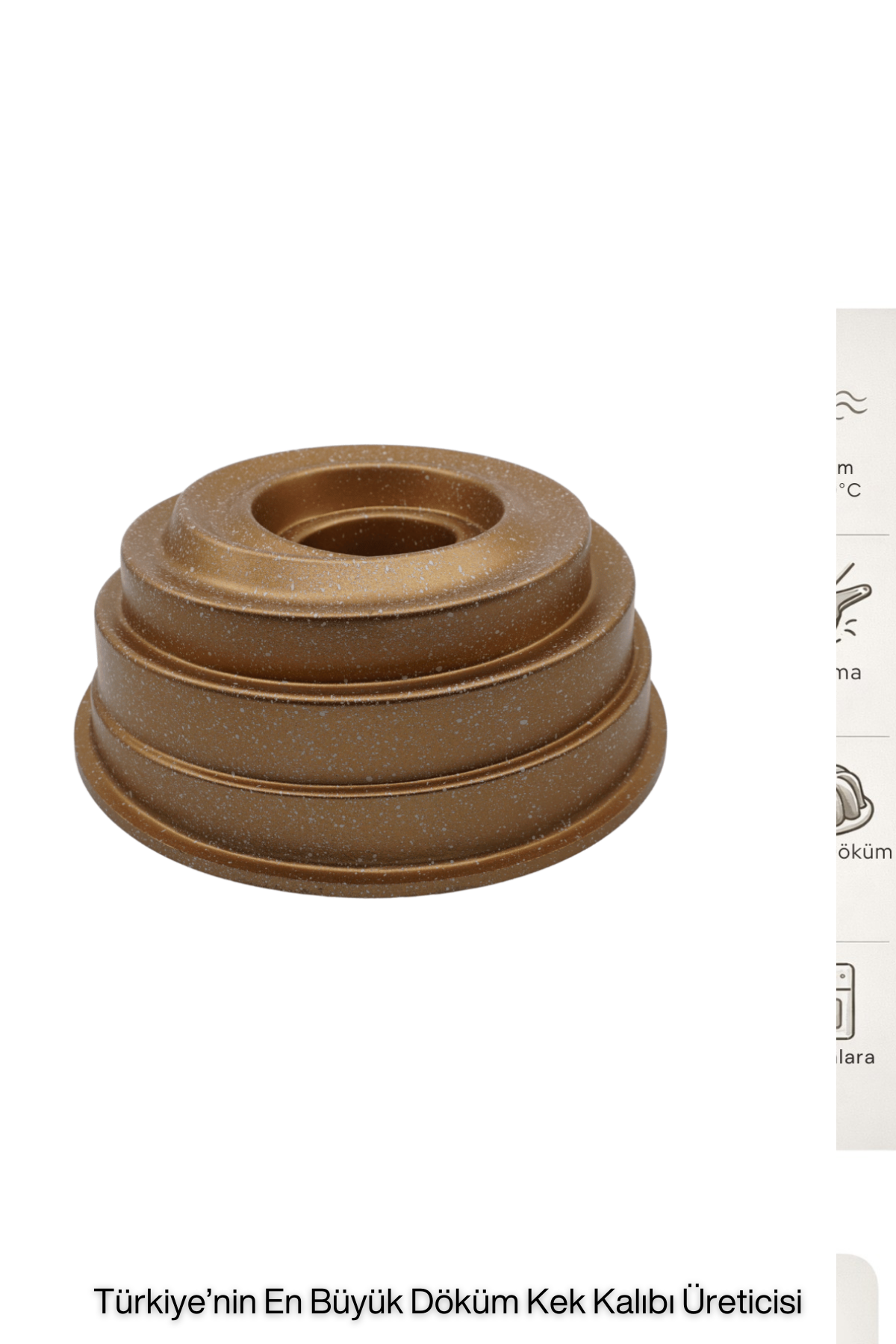 Anafor Döküm Kek Kalıbı 25cm Gold