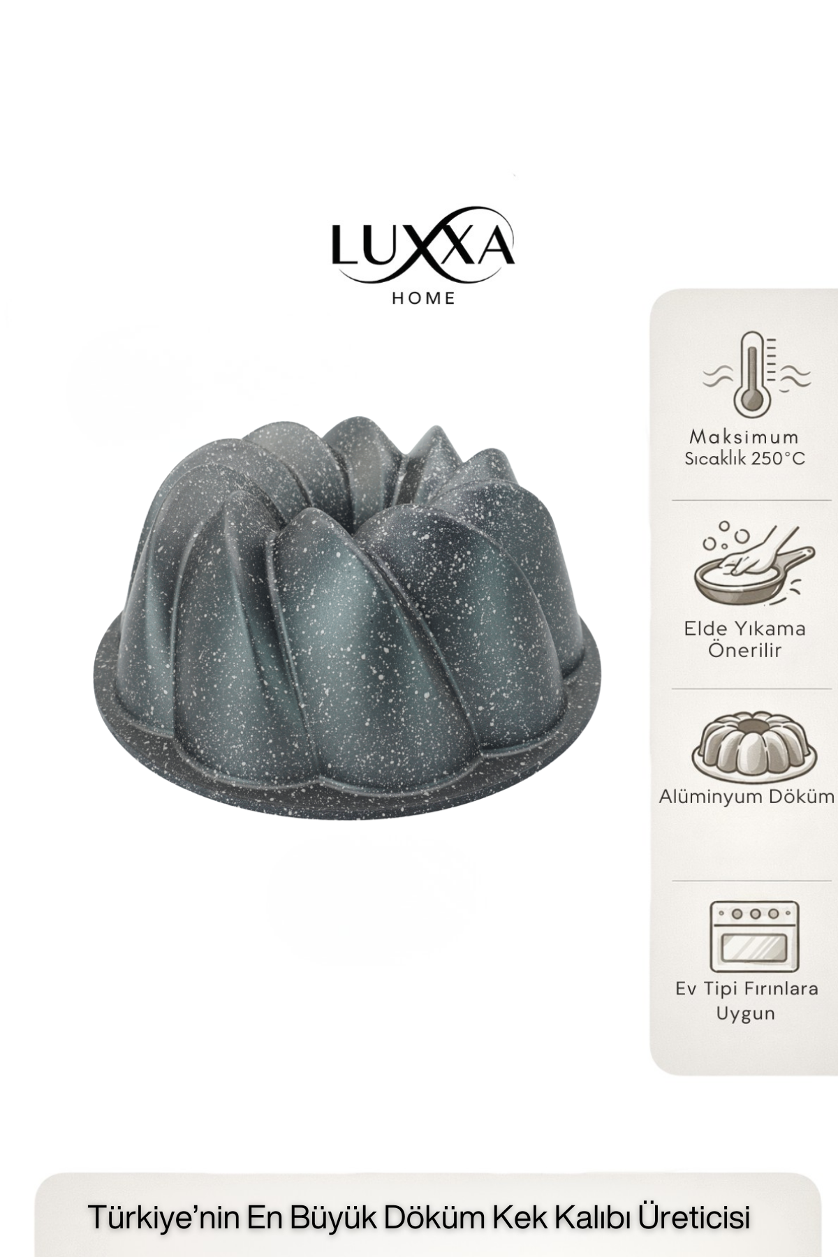 Tufan Döküm Kek Kalıbı 26cm Antrasit