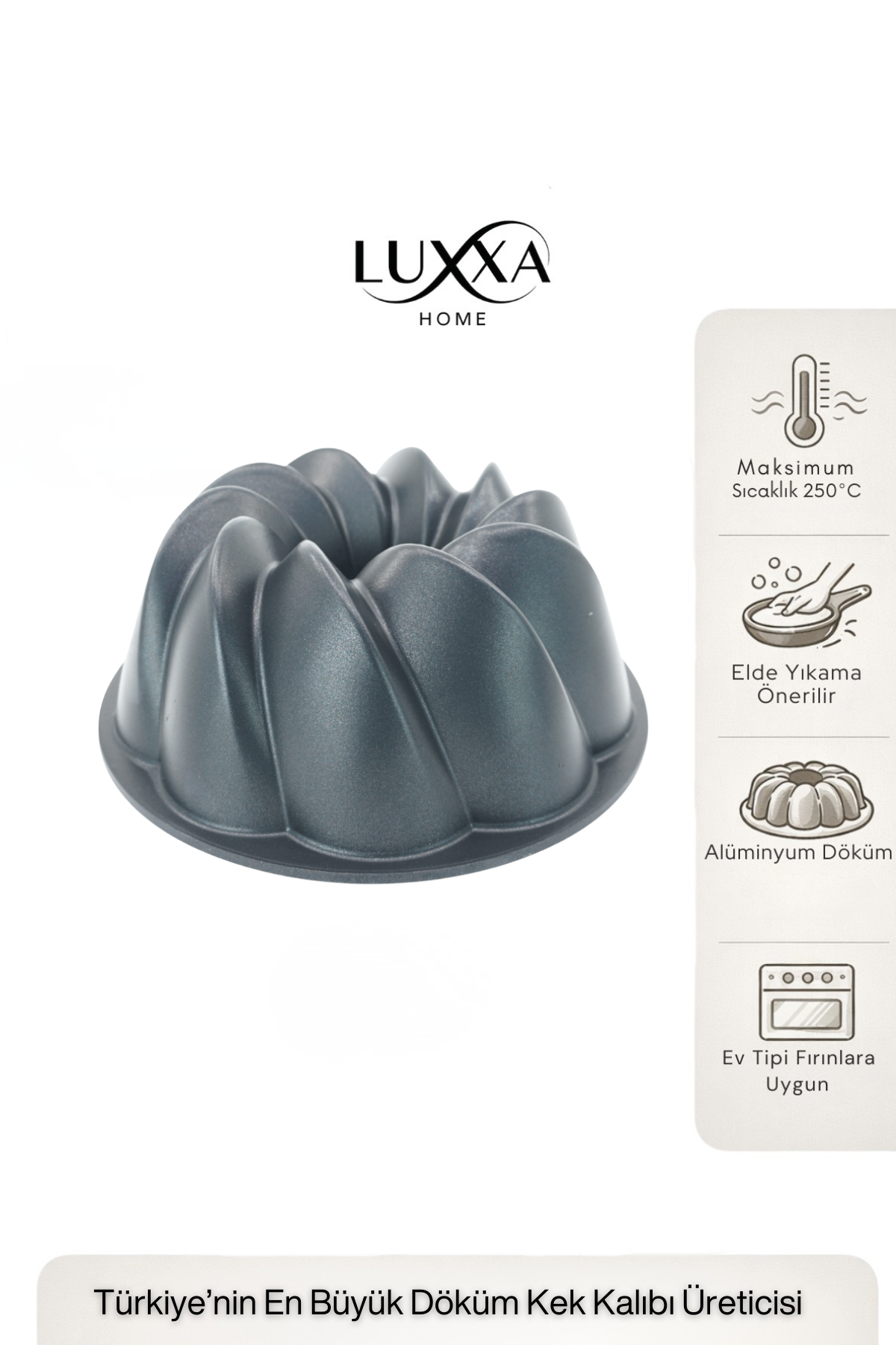 Tufan Döküm Kek Kalıbı 26cm Siyah