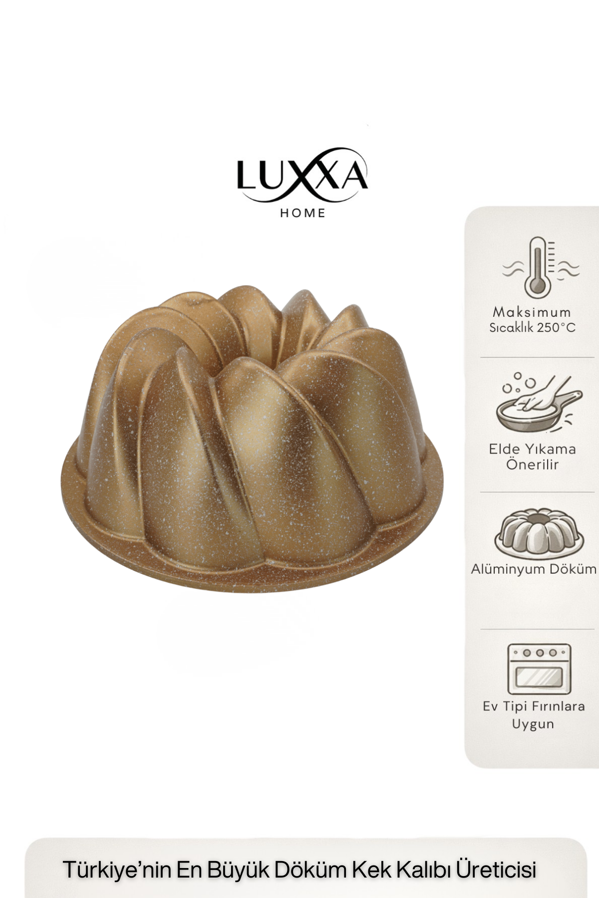 Tufan Döküm Kek Kalıbı 26cm Gold