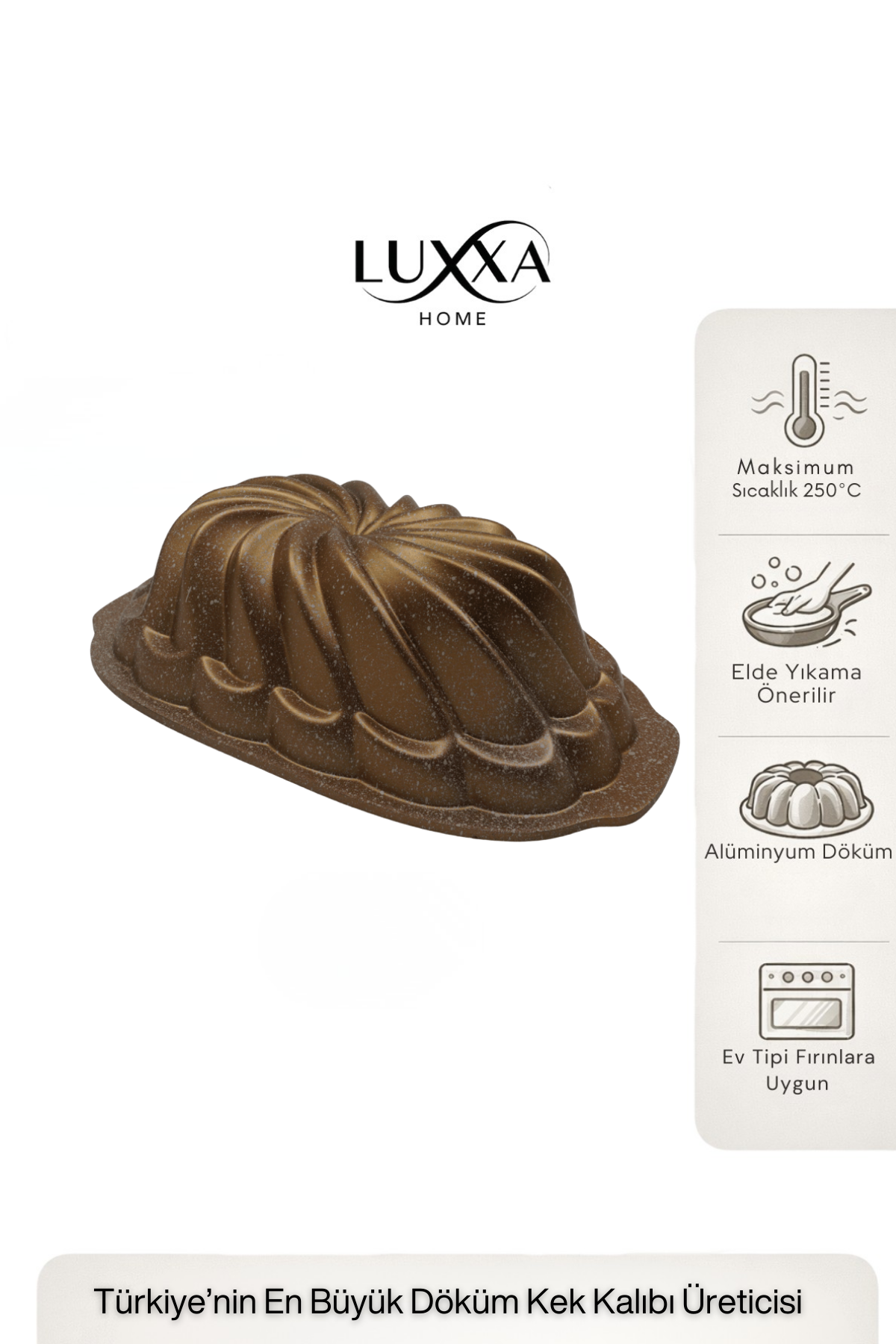 Class Baton Döküm Kek Kalıbı 28cm Gold