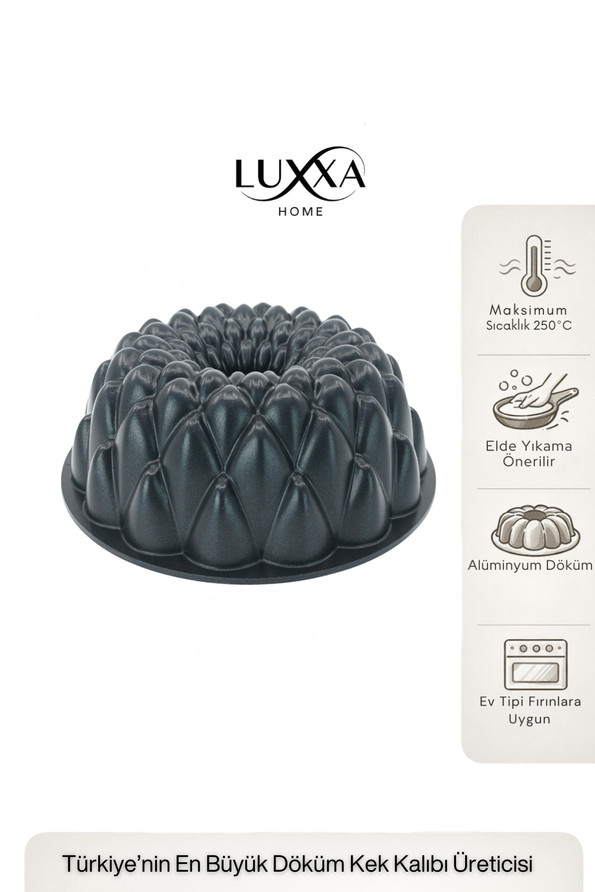 Pigna Döküm Döküm Kek Kalıbı 24cm Siyah