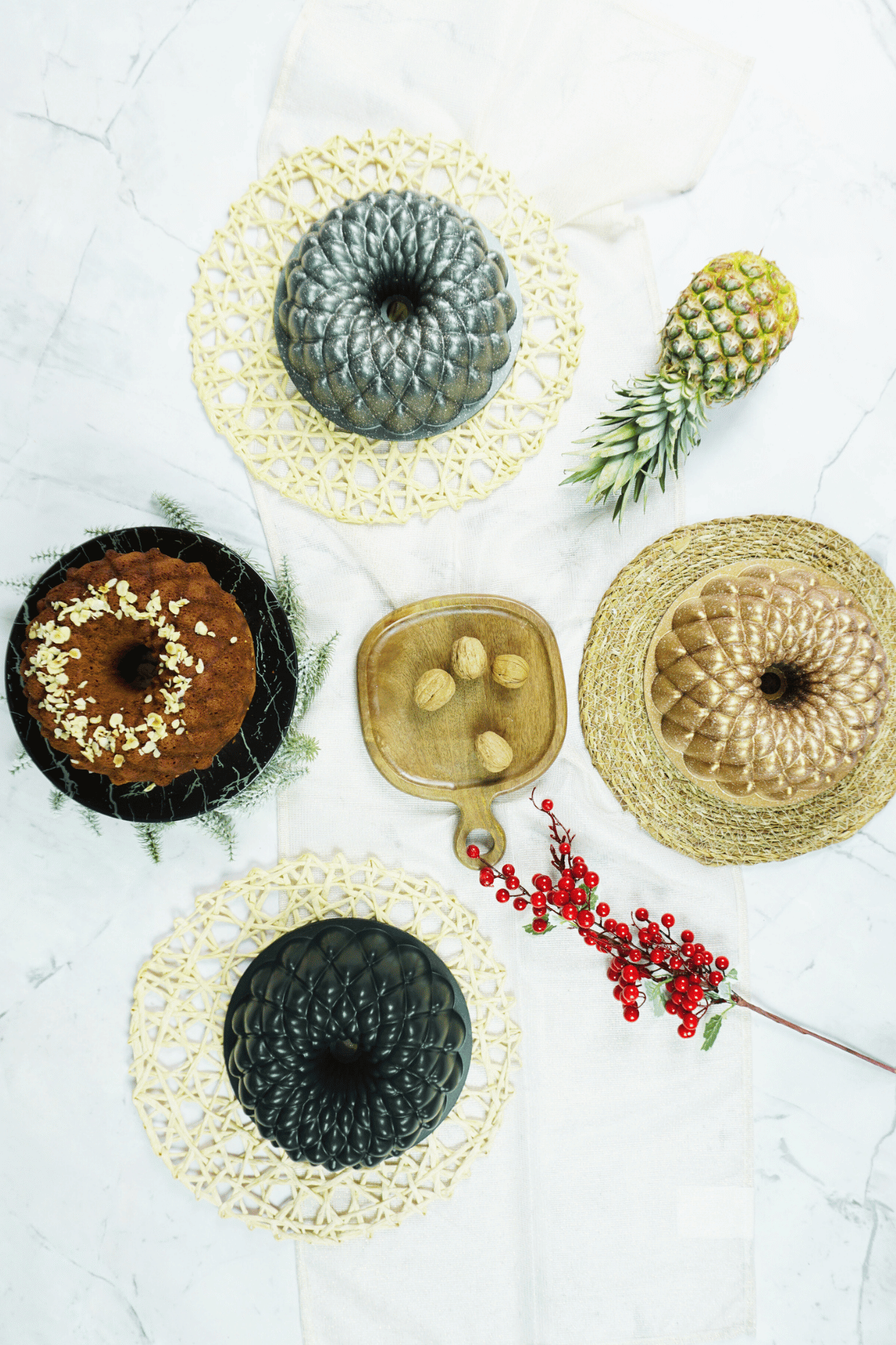 Pigna Döküm Döküm Kek Kalıbı 24cm Siyah