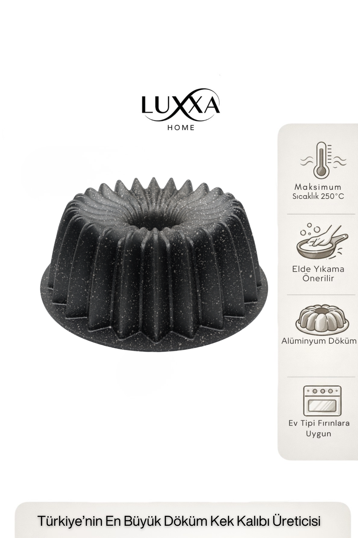 Arden Döküm Kek Kalıbı 26cm Antrasit