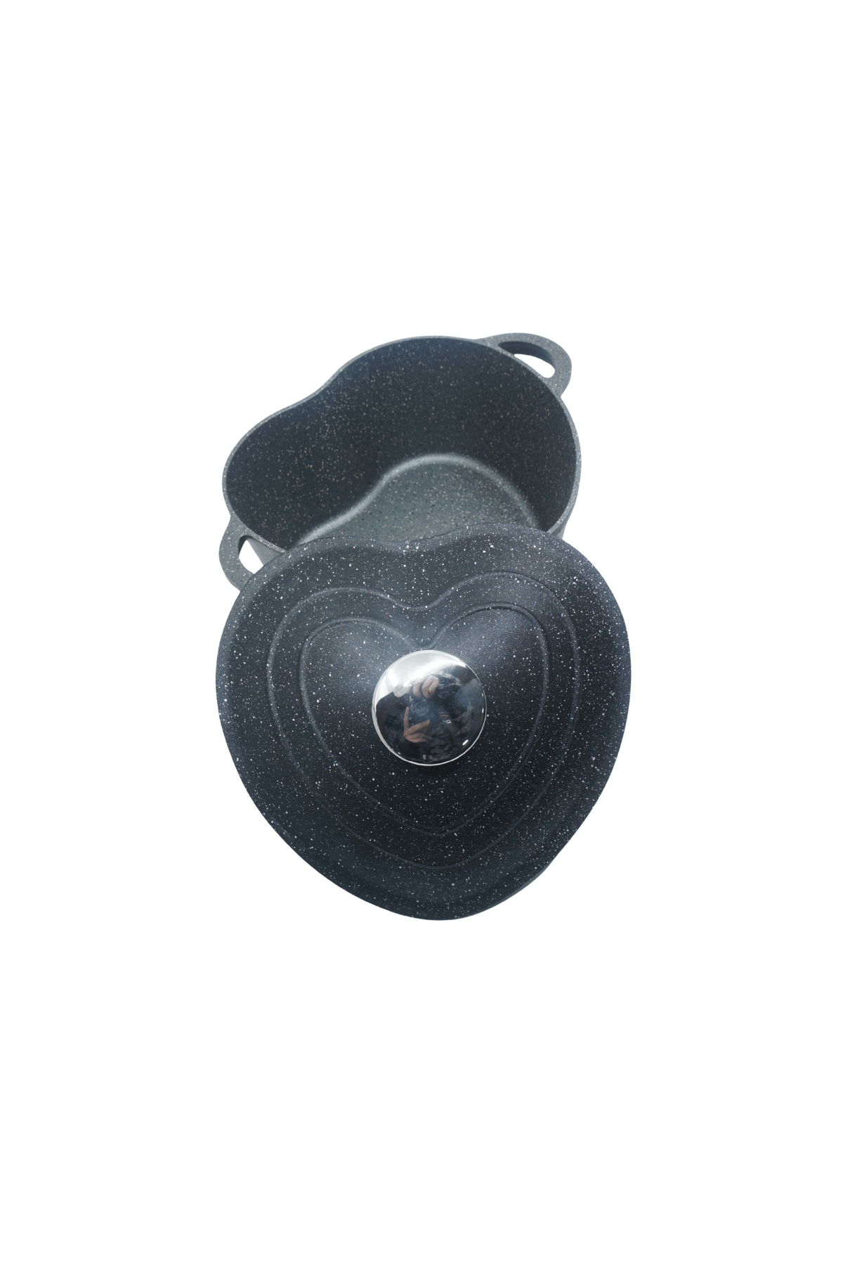 Lovexxa Kalp Şekilli Döküm Tencere - Siyah