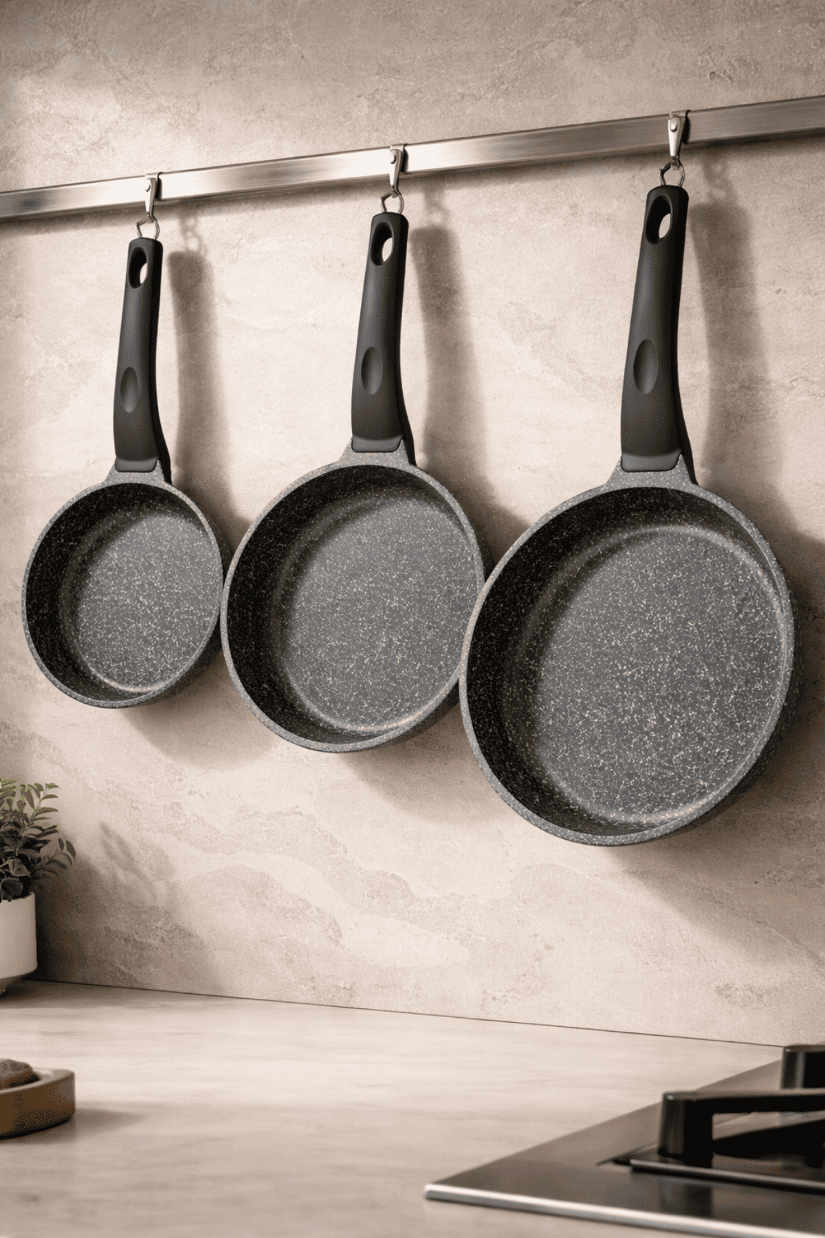 Riva Elite Serisi 3’lü Döküm Tava Seti – 20/24/28 cm Antrasit