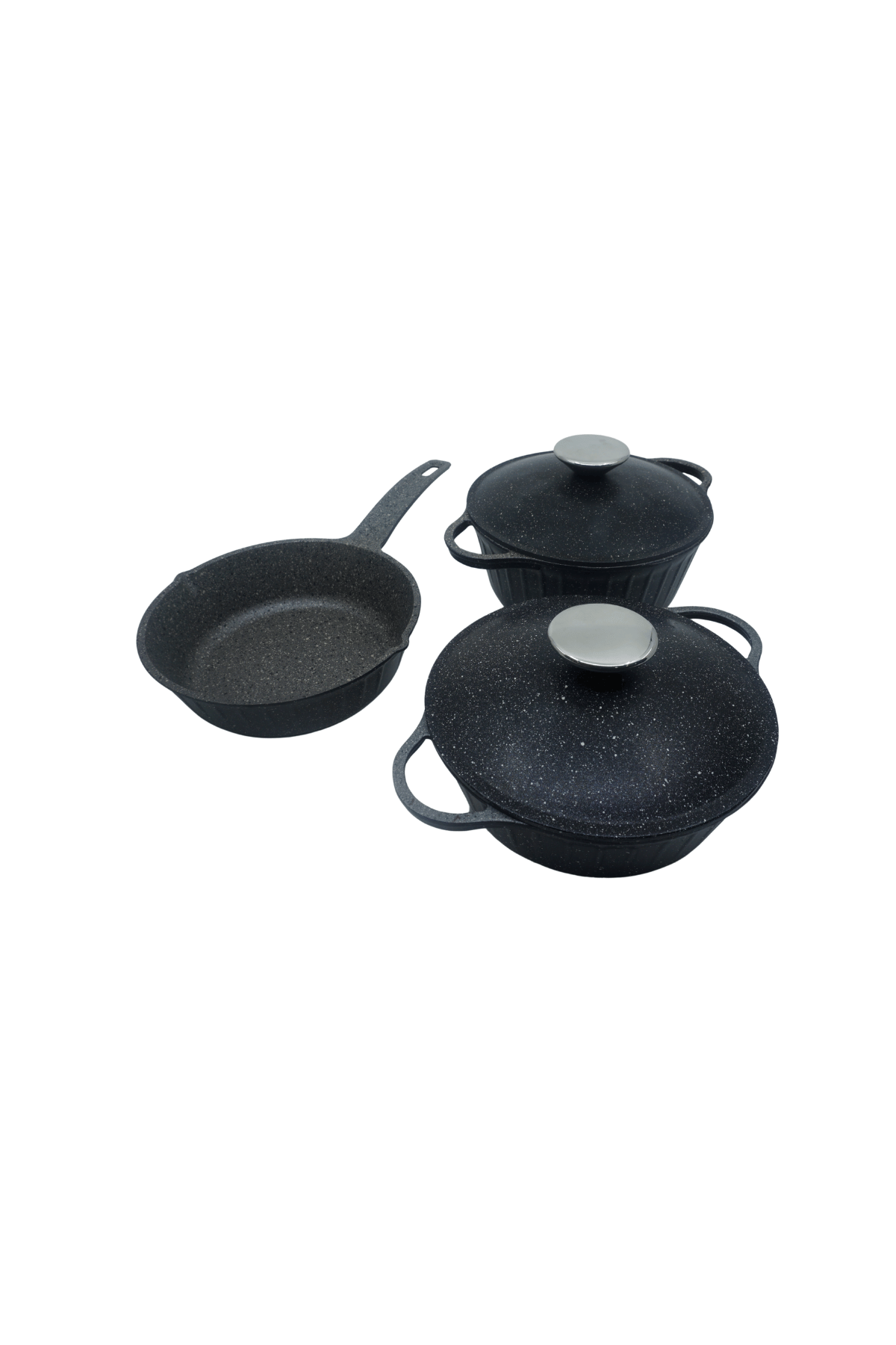 Roma Serisi 5 Parça Mini Döküm Tencere Seti Siyah