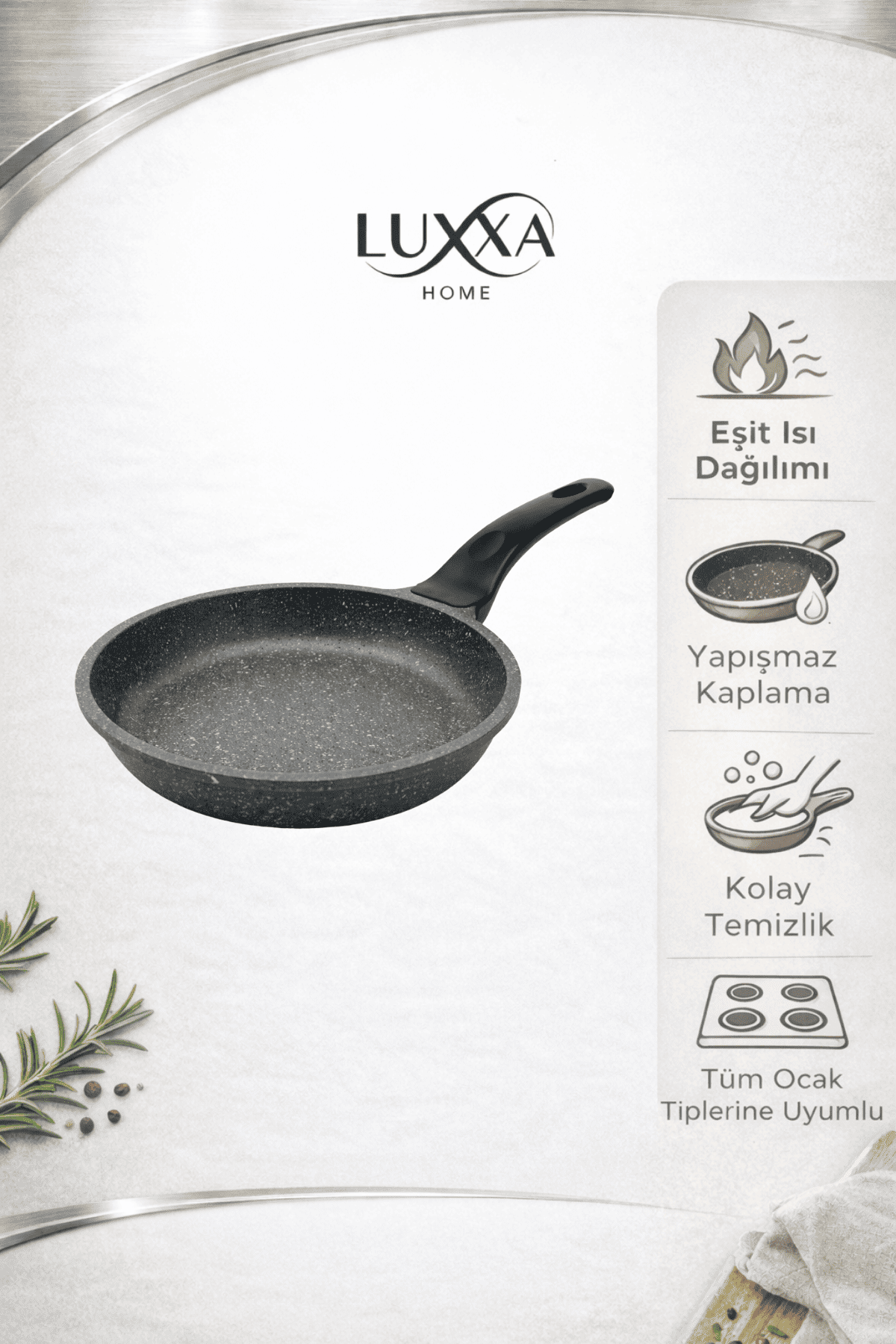 Riva Elite Serisi 2’li Döküm Tava Seti – 24/28 cm Antrasit