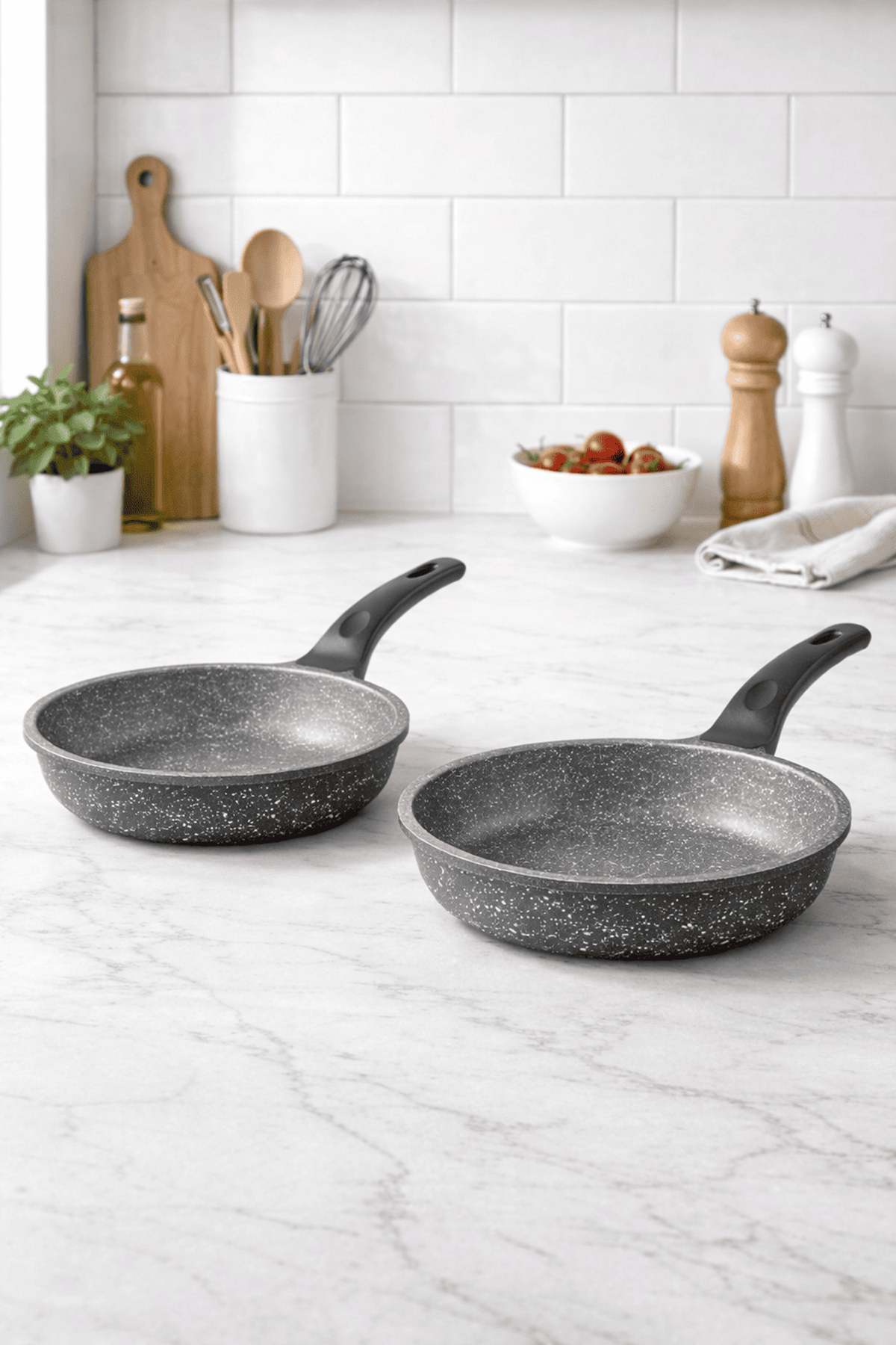 Riva Elite Serisi 2’li Döküm Tava Seti – 24/28 cm Antrasit