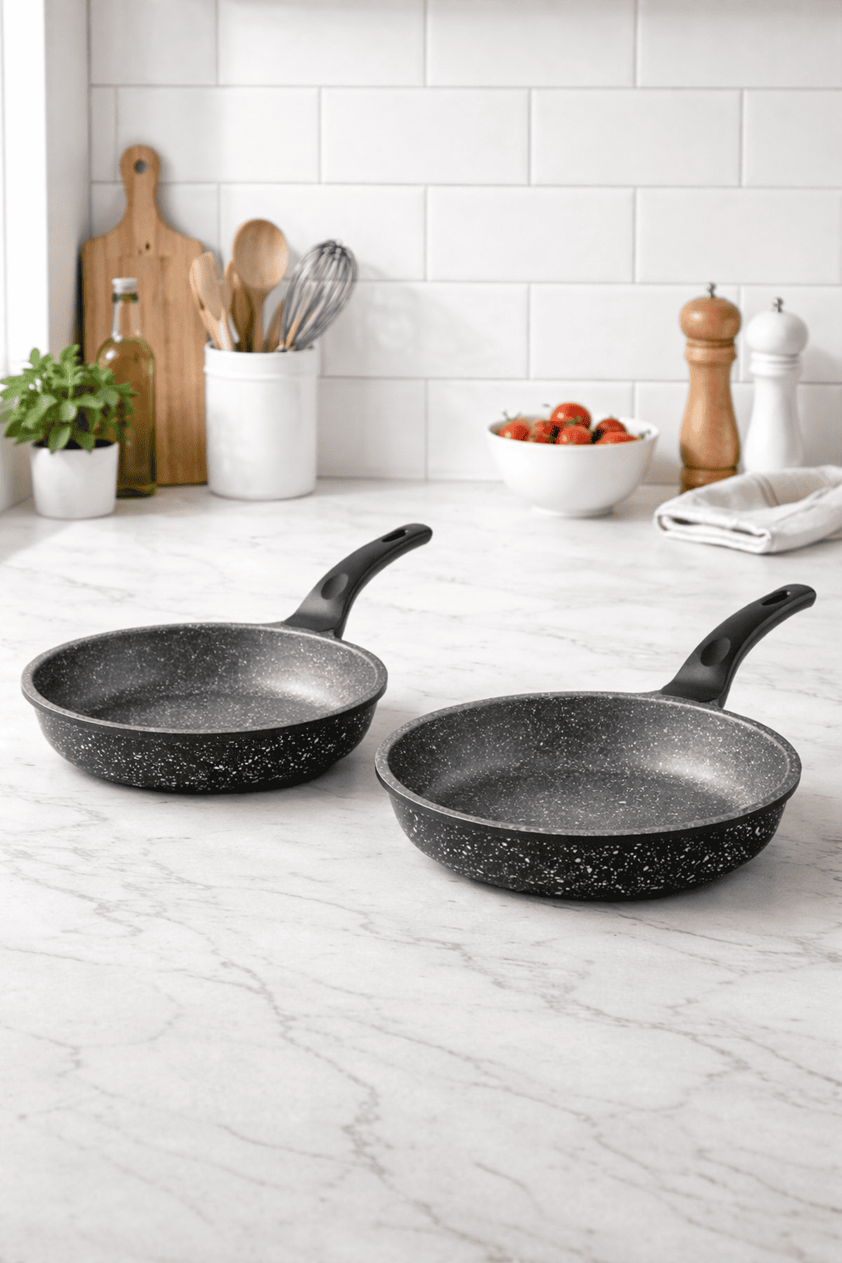 Riva Elite Serisi 2’li Döküm Tava Seti – 24/28 cm Siyah