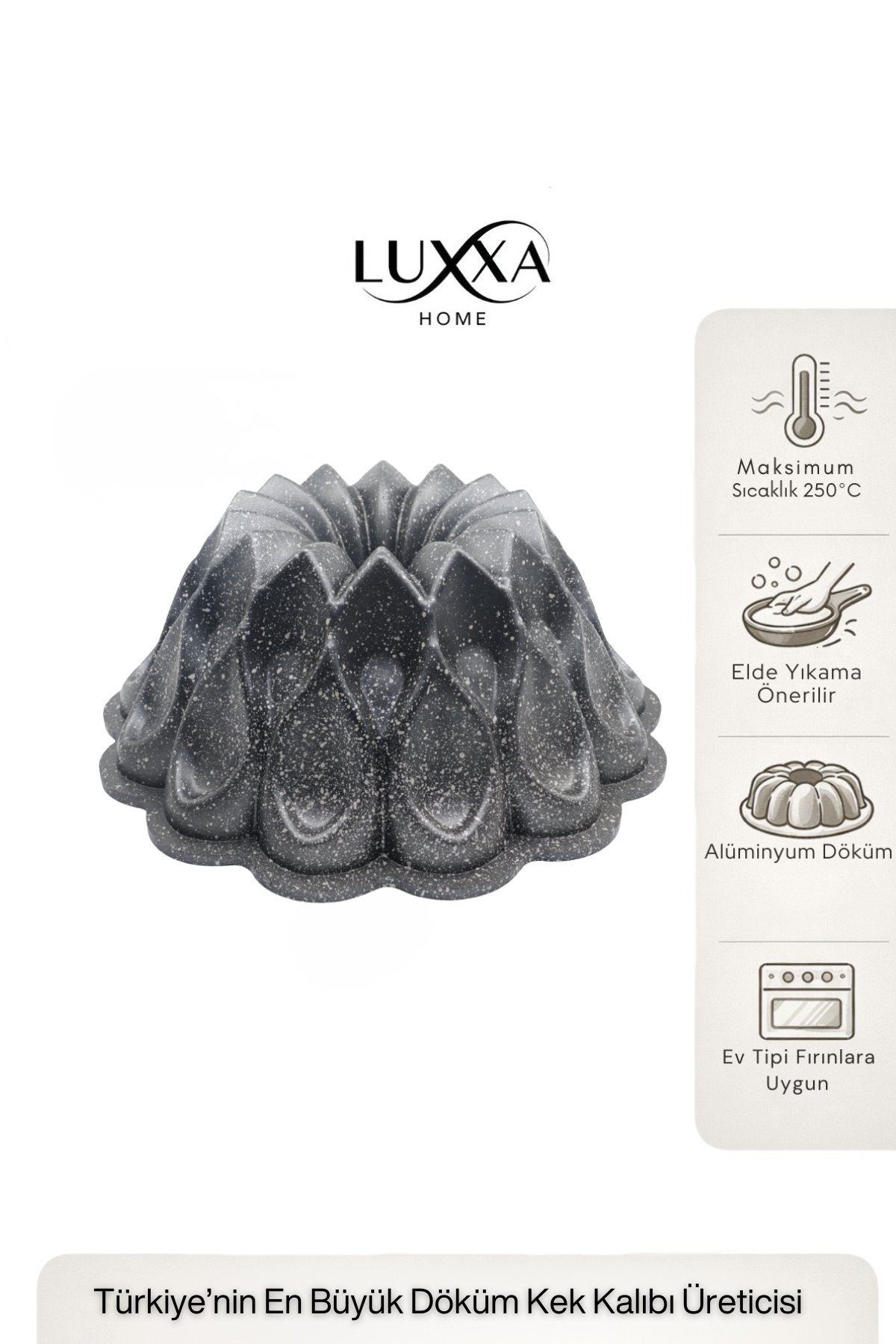 Stilla Döküm Kek Kalıbı 26cm Antrasit