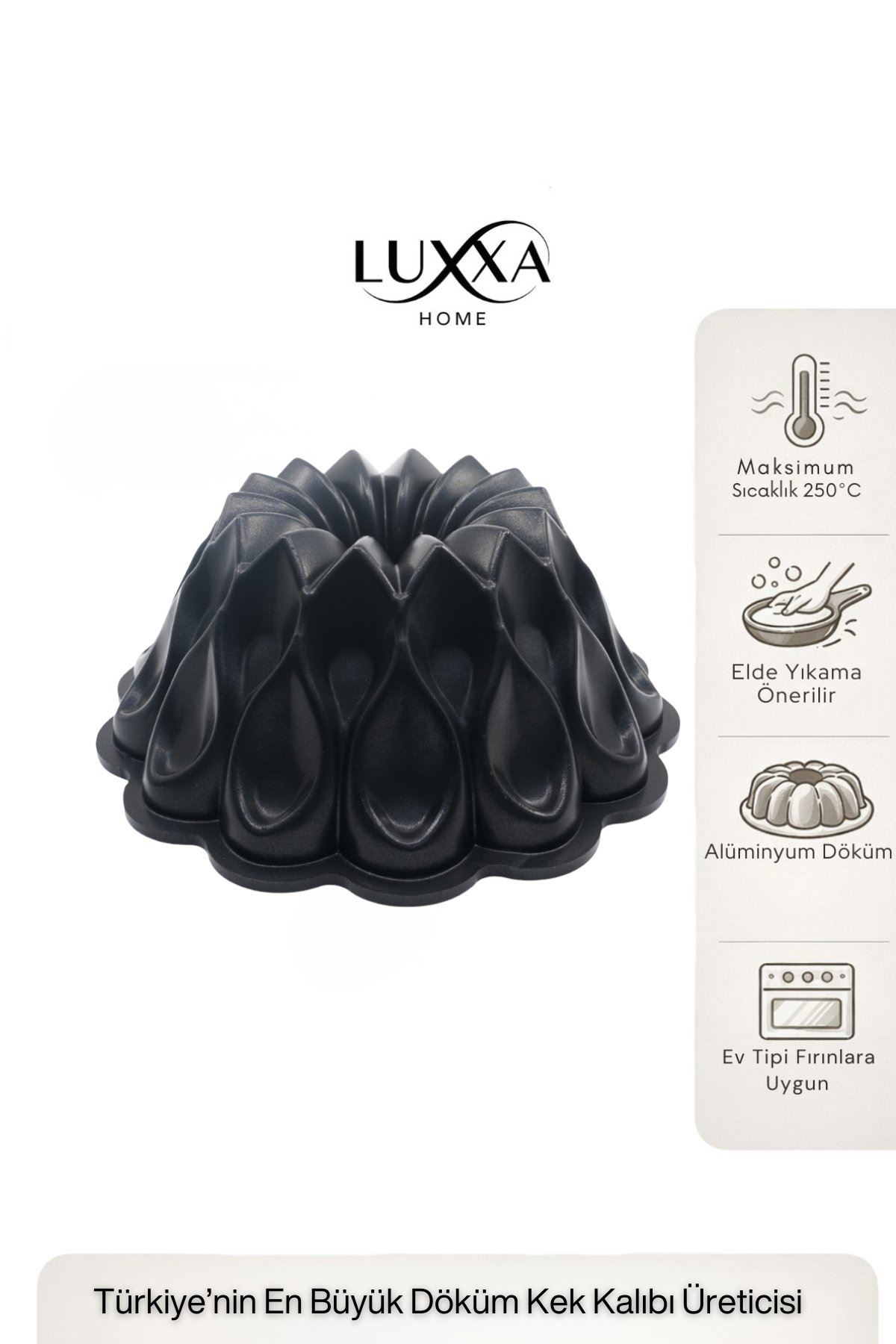 Stilla Döküm Kek Kalıbı 26cm Siyah