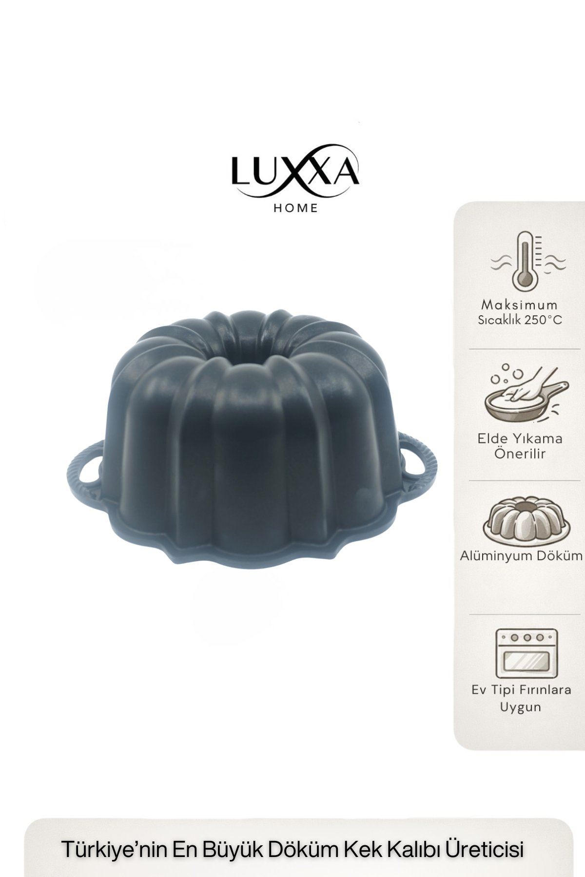 Mira Döküm Kek Kalıbı 26cm Siyah