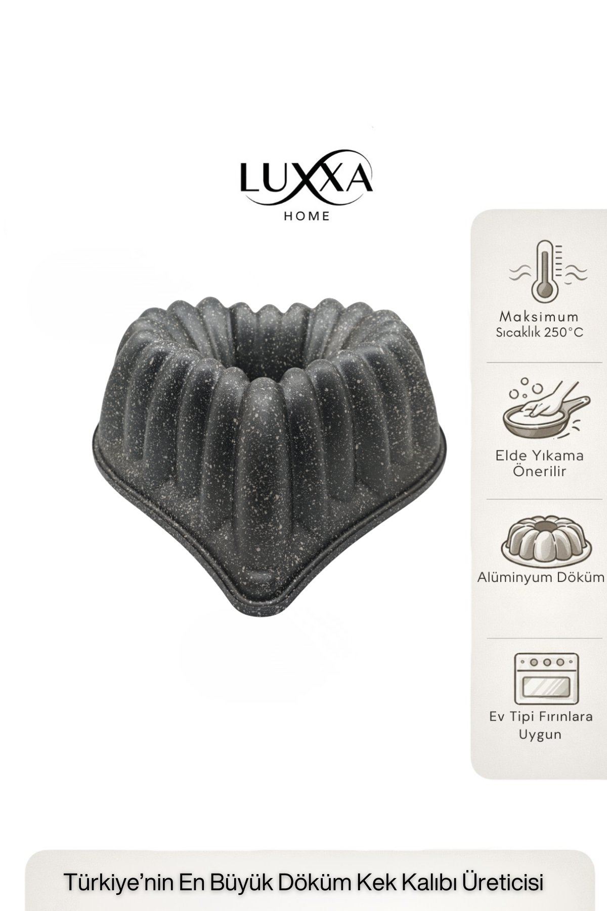 Eros Döküm Kek Kalıbı Antrasit