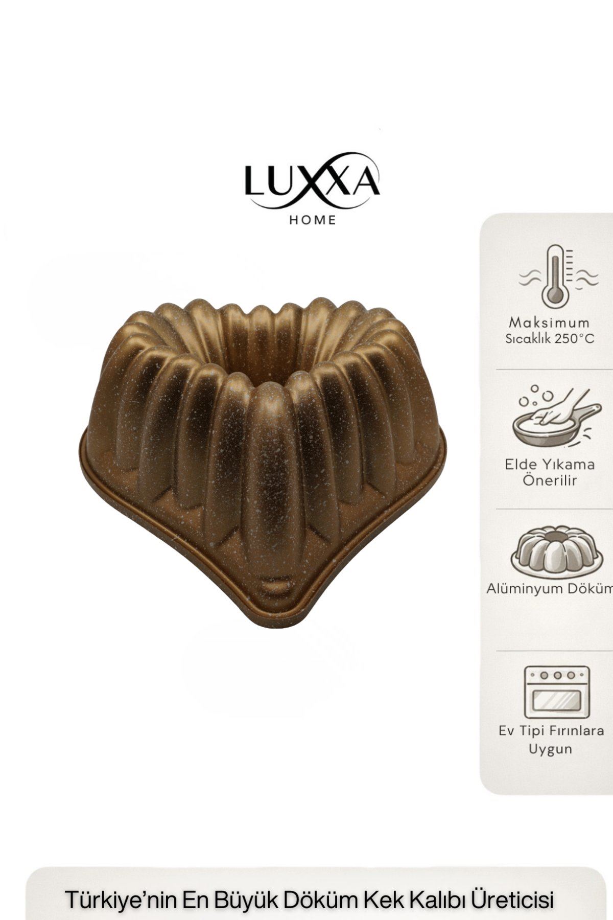 Eros Döküm Kek Kalıbı Gold