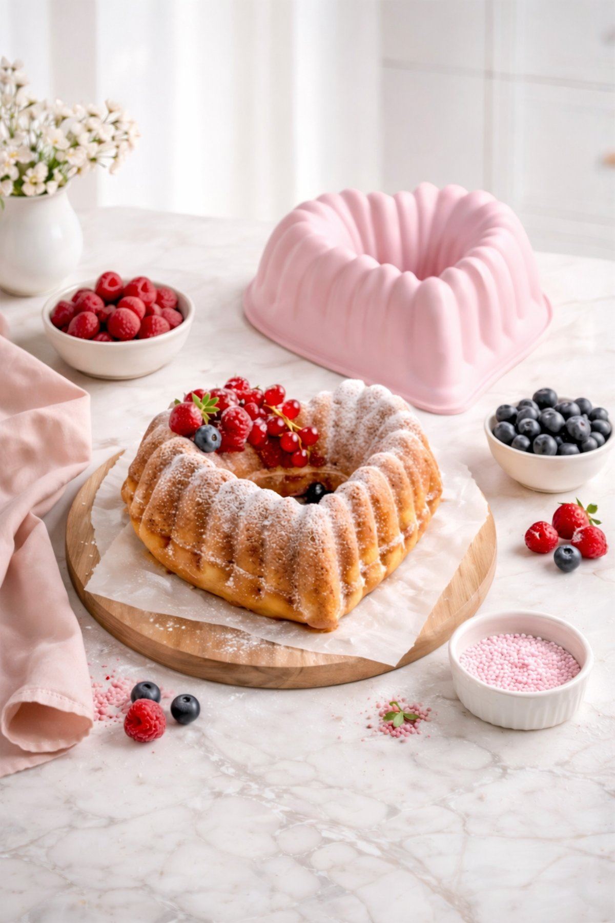 Eros Kalp Döküm Kek Kalıbı Pembe