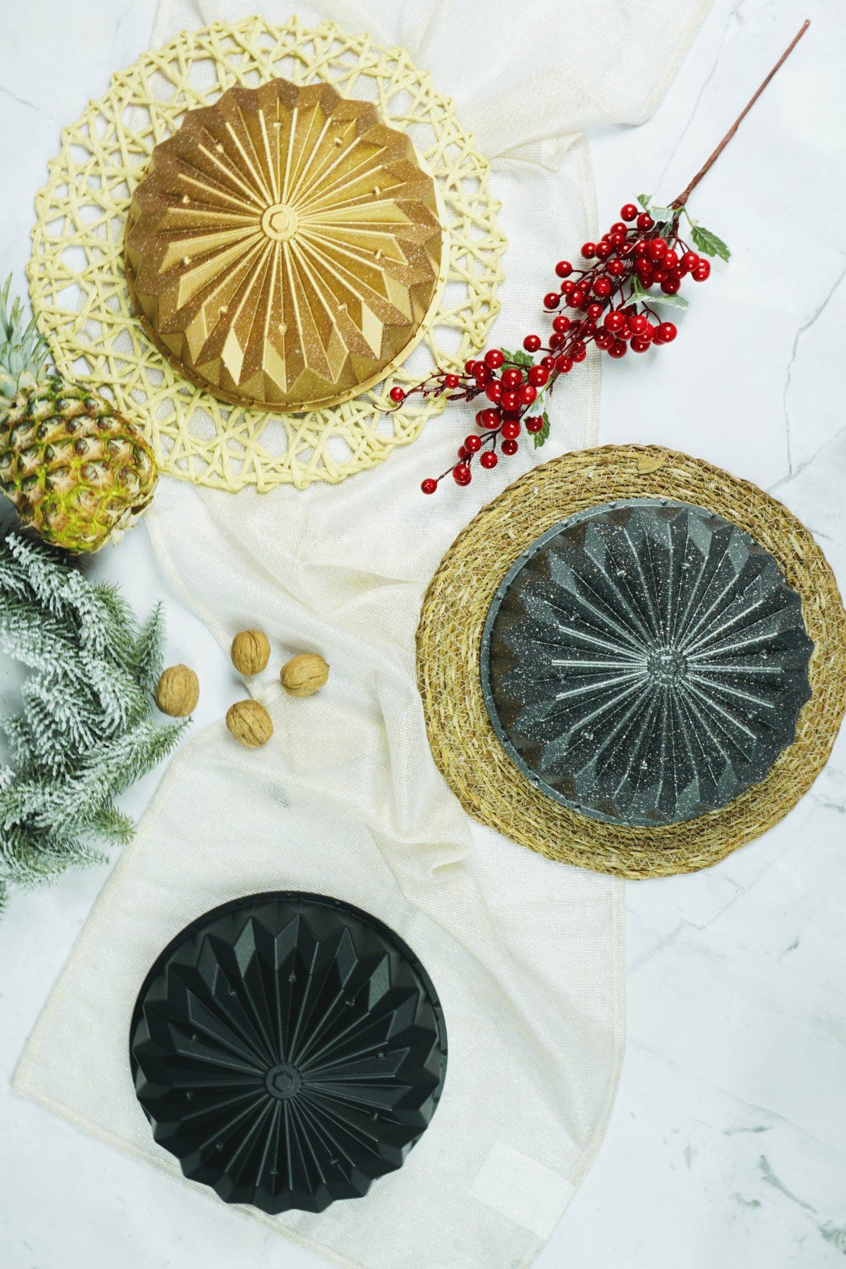 Firuze Döküm Kek Kalıbı 26cm Siyah