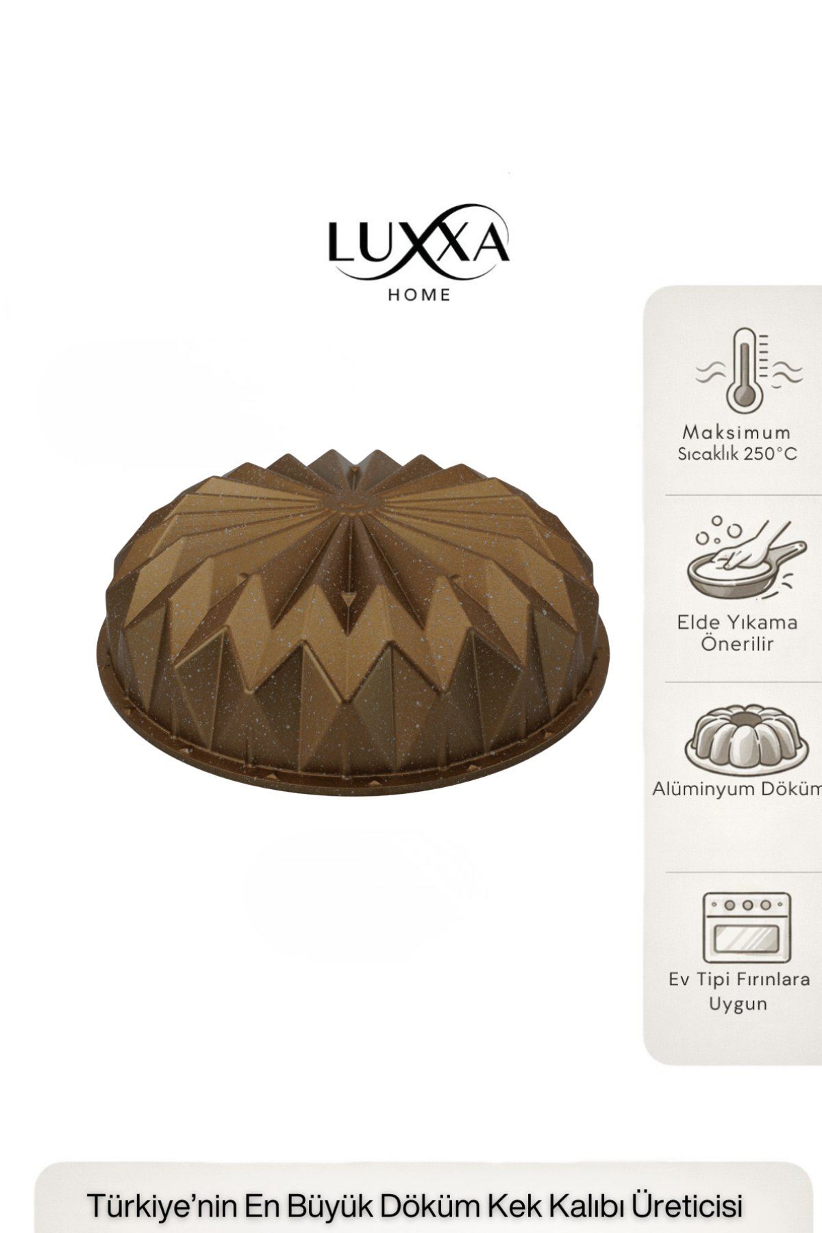 Firuze Döküm Kek Kalıbı 26cm Gold