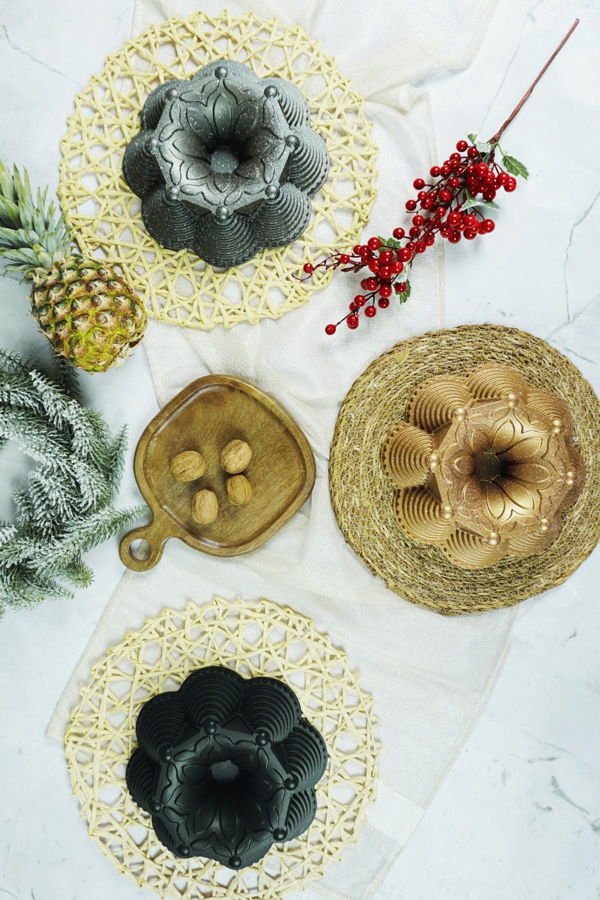 Zera Döküm Kek Kalıbı 25cm Gold