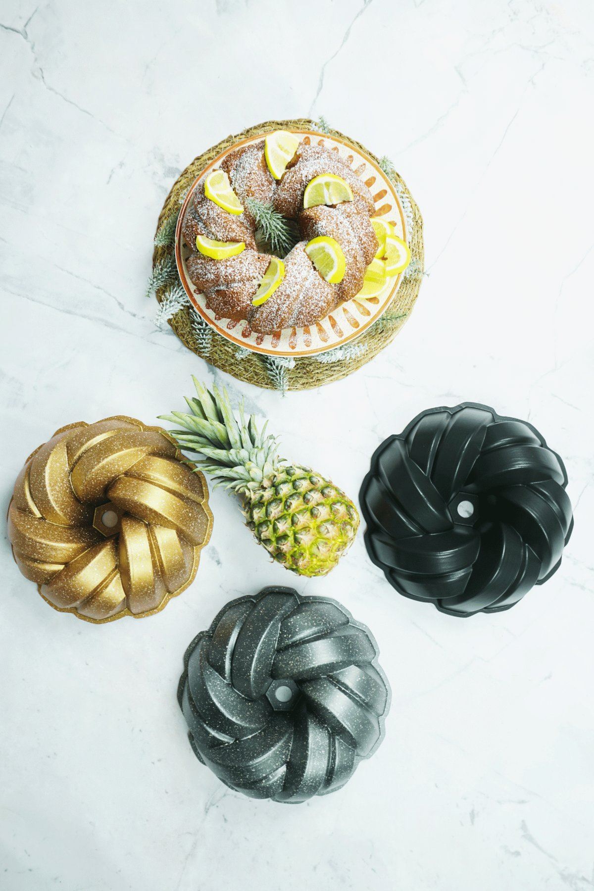 Mozaik Döküm Kek Kalıbı 26cm Antrasit