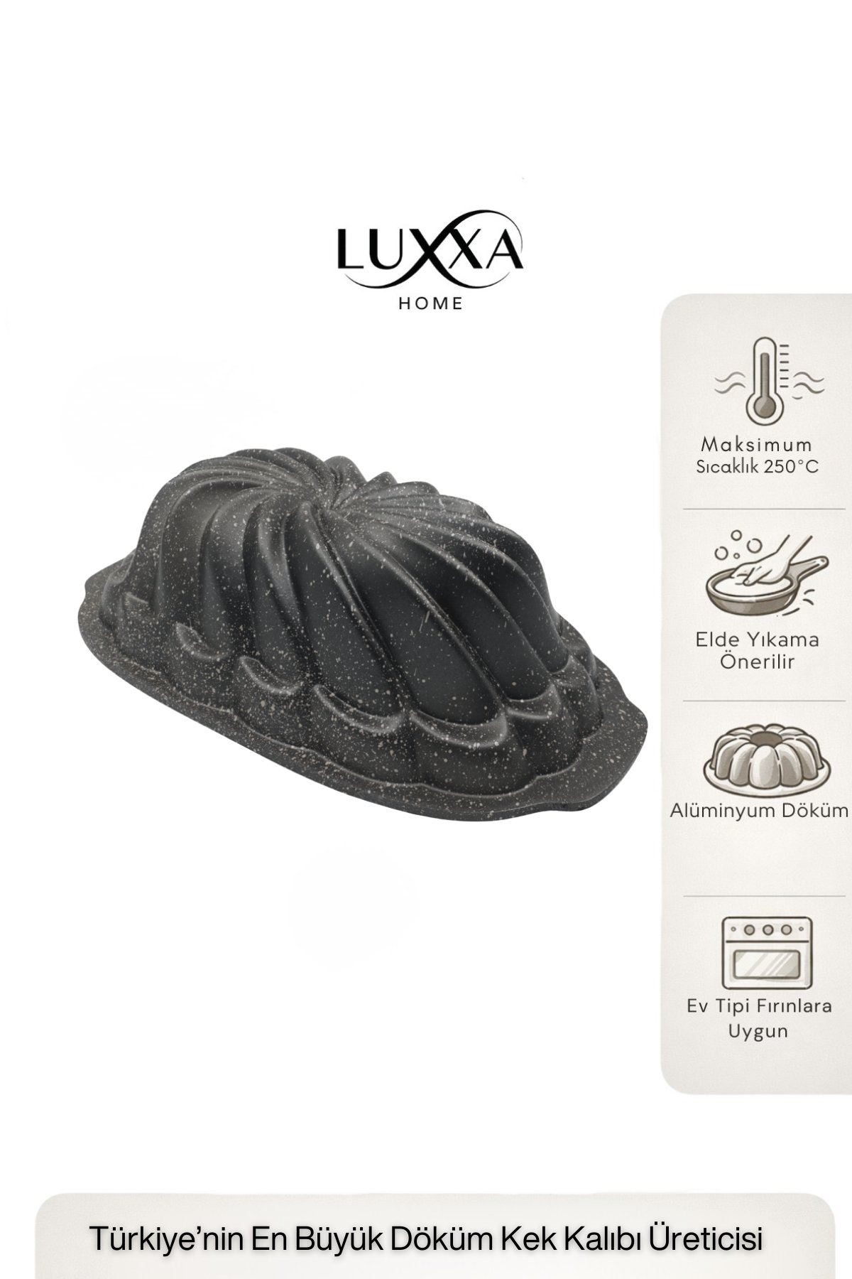 Class Baton Döküm Kek Kalıbı 28cm Antrasit