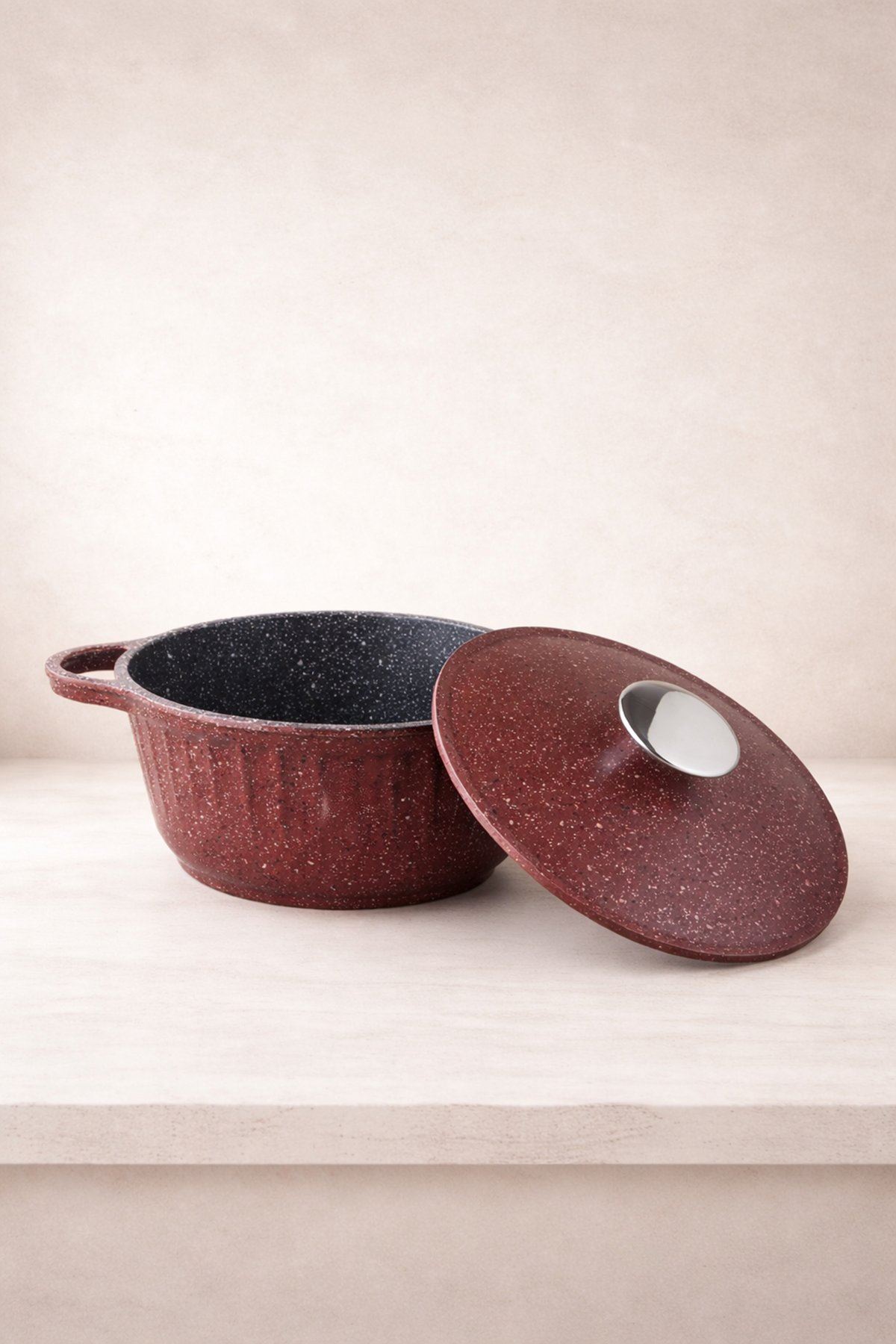 Roma Serisi 5 Parça Mini Döküm Tencere Seti Bordo