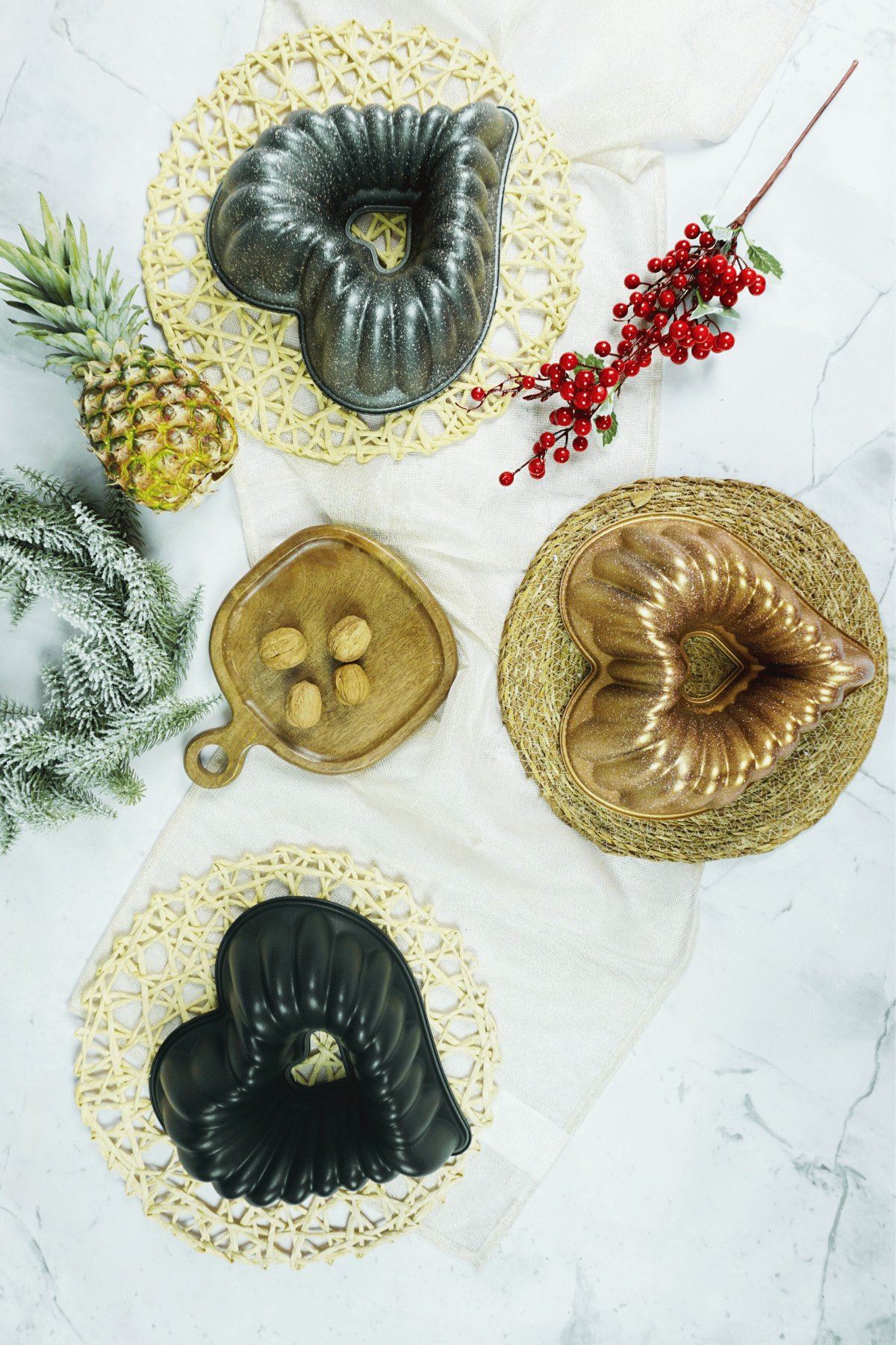 Eros Döküm Kek Kalıbı Gold