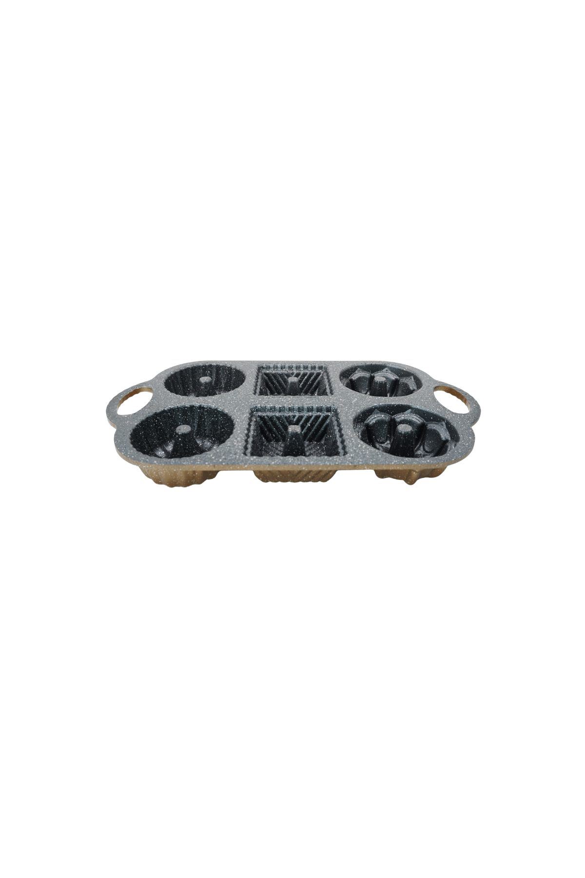 Hexa 6'lı Muffin Döküm Kek Kalıbı Gold