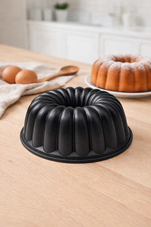 Leona Döküm Kek Kalıbı 25cm Siyah
