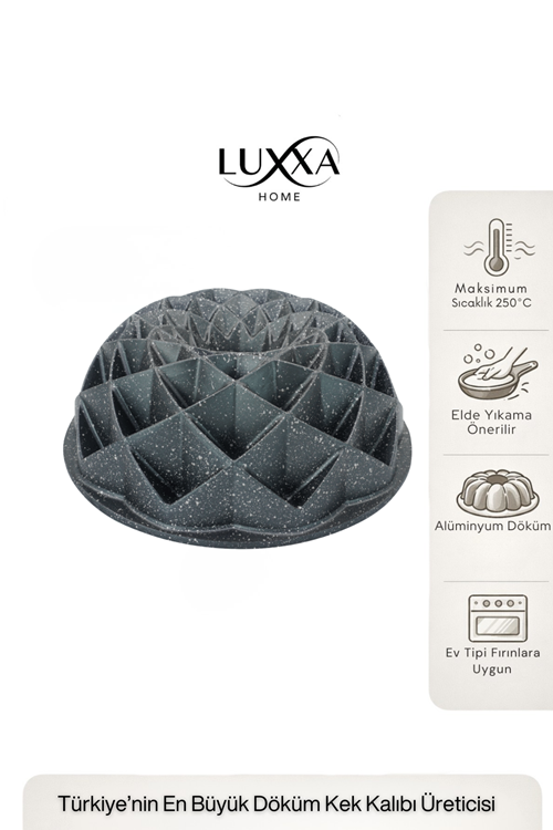 Diamond Döküm Kek Kalıbı 24cm Antrasit