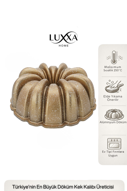 Rona Döküm Kek Kalıbı 25cm Gold