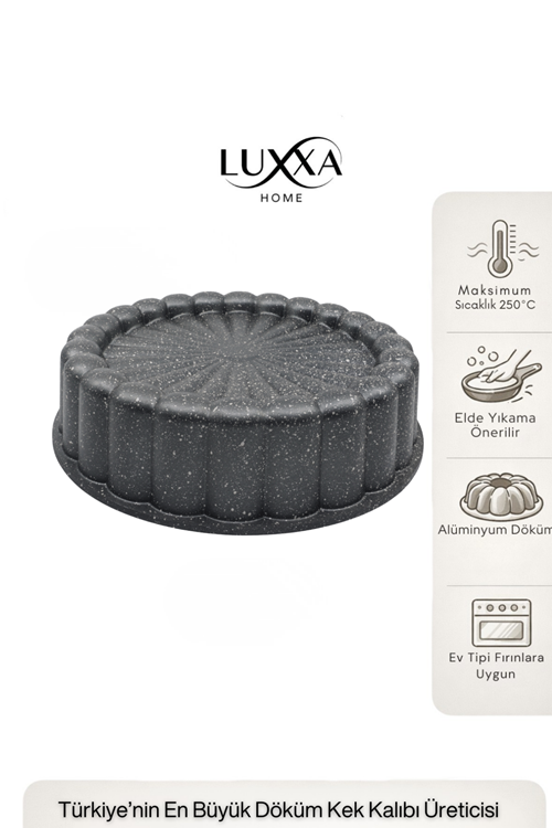 Papatya Döküm Kek Kalıbı 27cm Antrasit