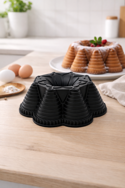 Zera Döküm Kek Kalıbı 25cm Siyah