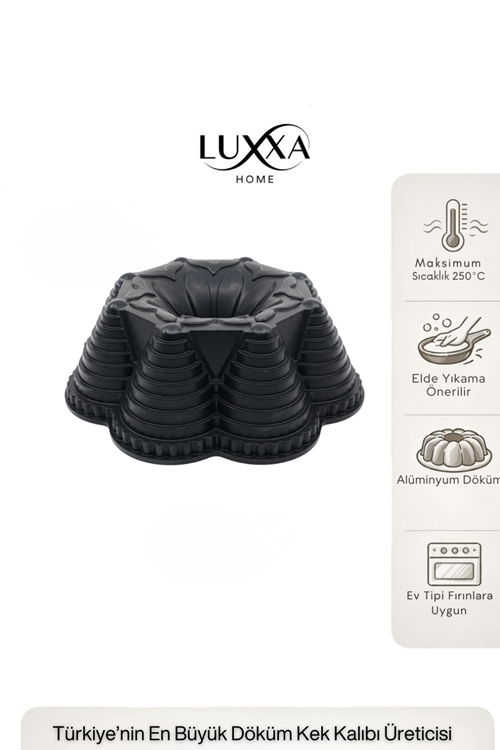Zera Döküm Kek Kalıbı 25cm Siyah