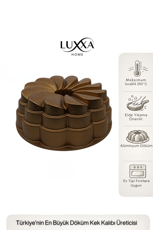 Flora Döküm Kek Kalıbı 26cm Gold