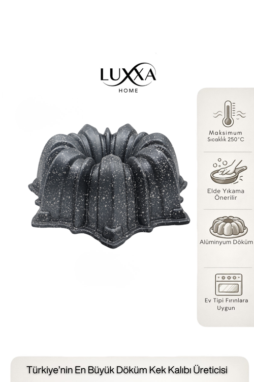 Lora Döküm Kek Kalıbı 25cm Antrasit