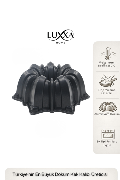 Lora Döküm Kek Kalıbı 25cm Siyah