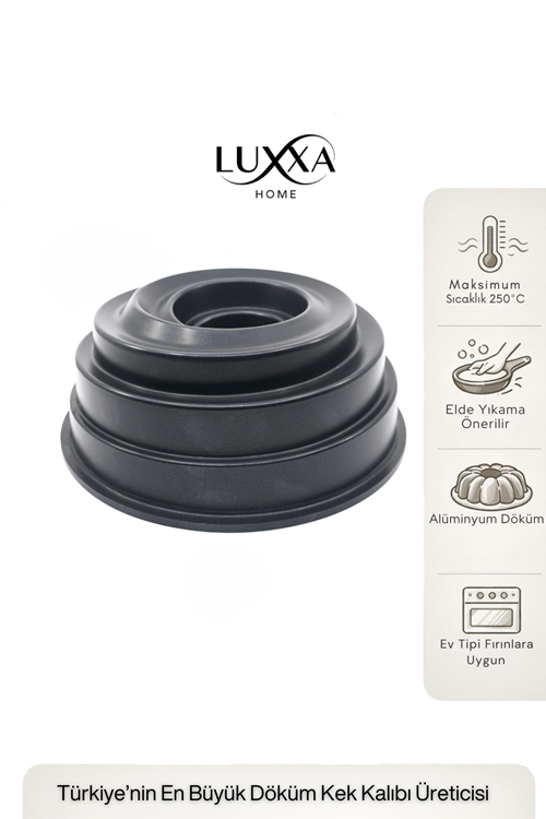 Anafor Döküm Kek Kalıbı 25cm Siyah