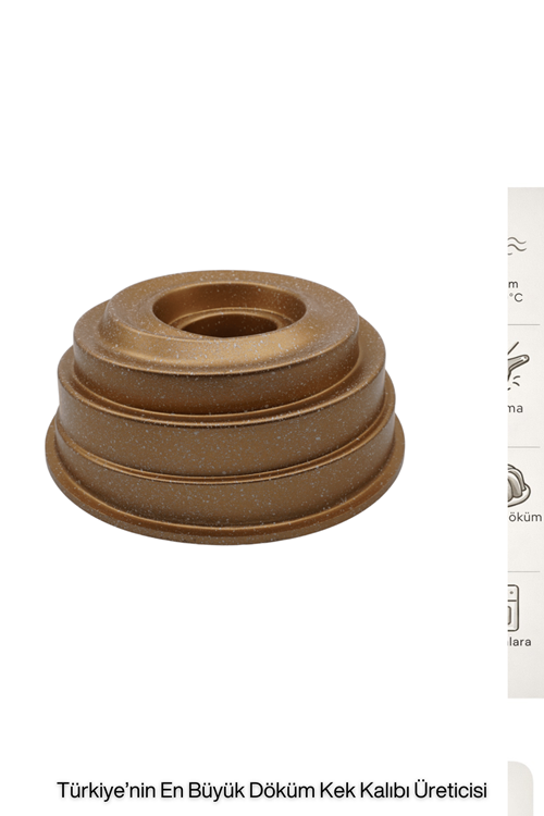 Anafor Döküm Kek Kalıbı 25cm Gold